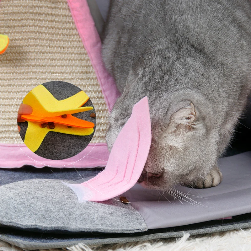 Fish Adventure Cat Sniffing Mat Tunnel for Indoor Play and Scratching