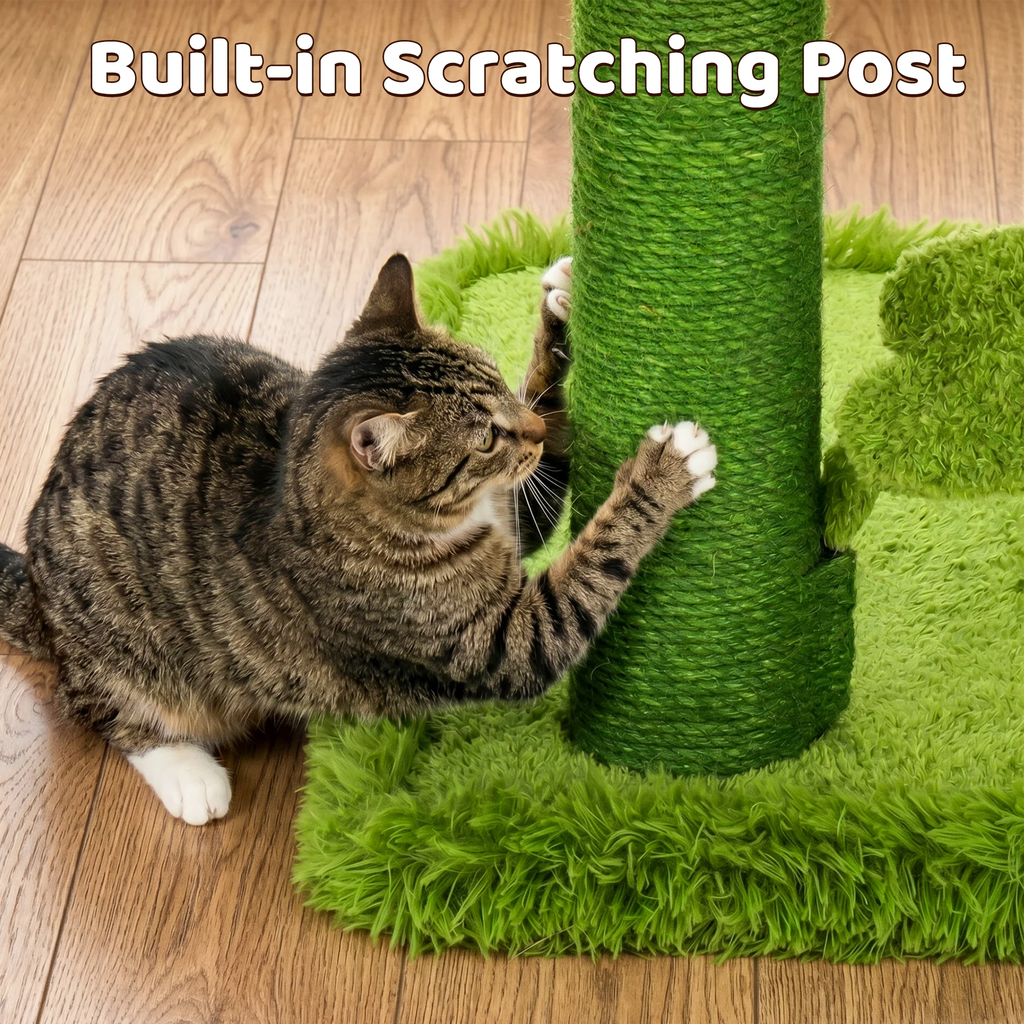 50.8'' 두 개의 블룸 둥지가 있는 Carnivorous Blossom Cat Tree Max