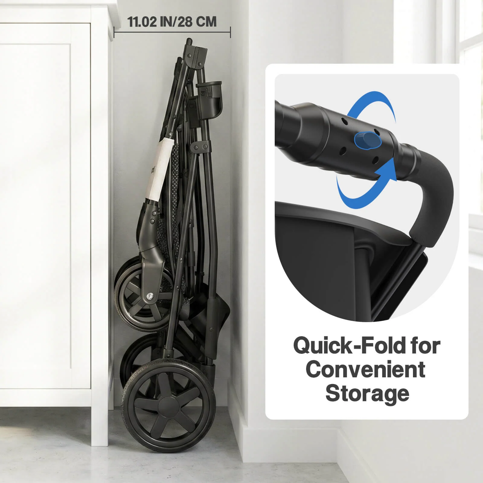 Foldable Pet Stroller with Detachable Carrier