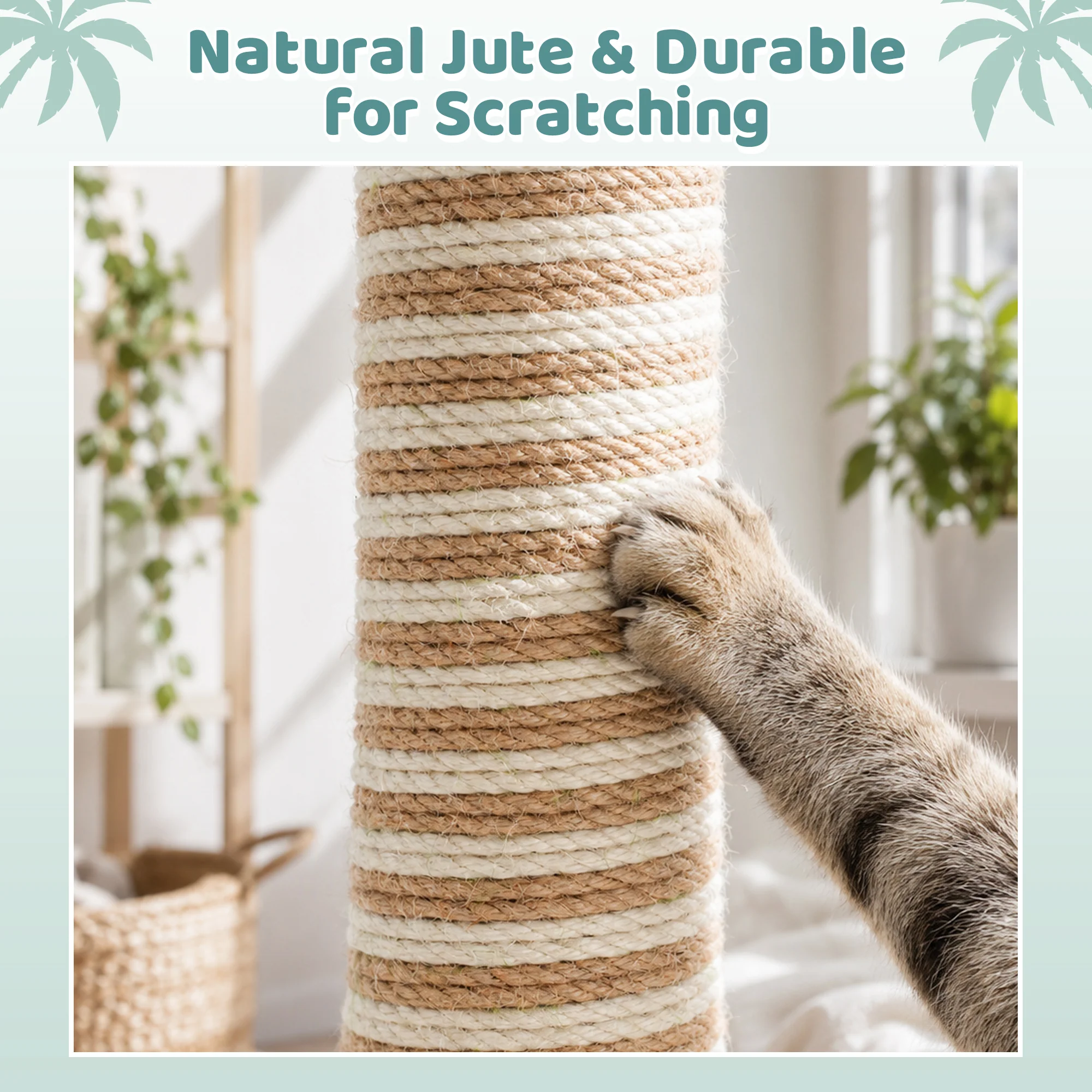 Kokospalme Kratzbaum mit Spielball