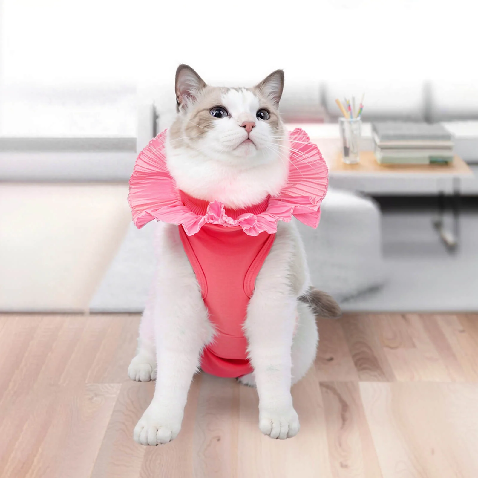 Body de recuperación postoperatorio para gatos de algodón suave