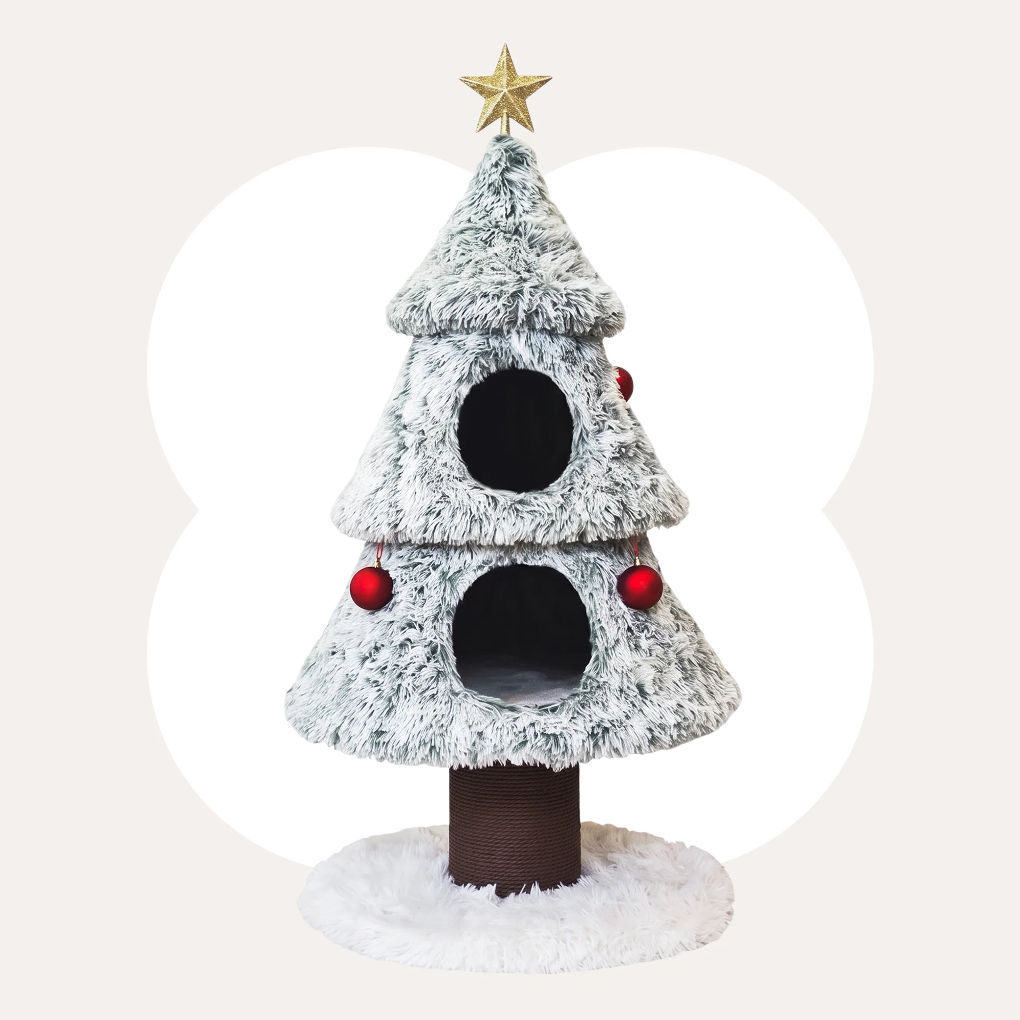 47.2" decoratieve verticale kerstboom-stijl kattenboom