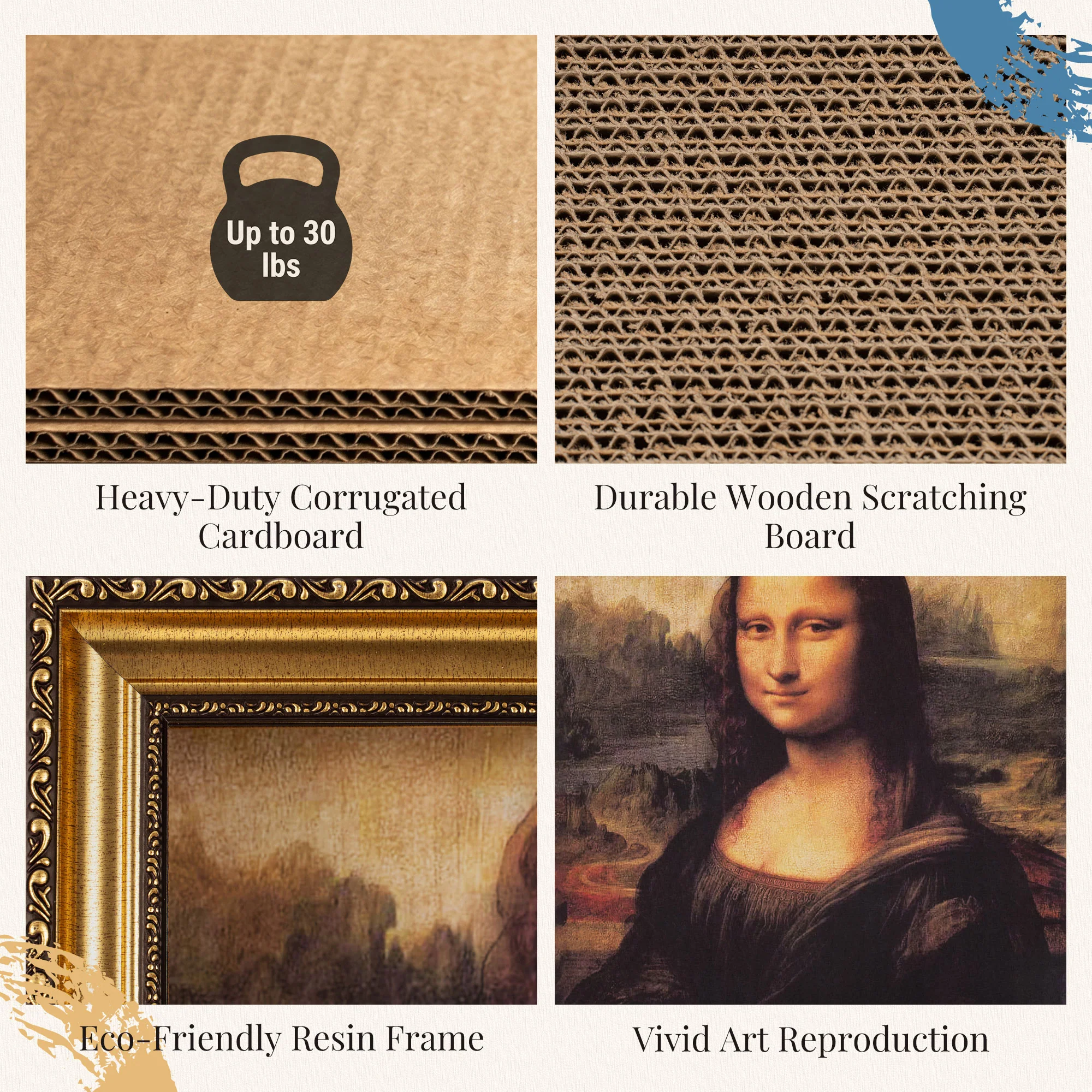 Wzmocniony drapak-domek Retro Art do drapania i odpoczynku