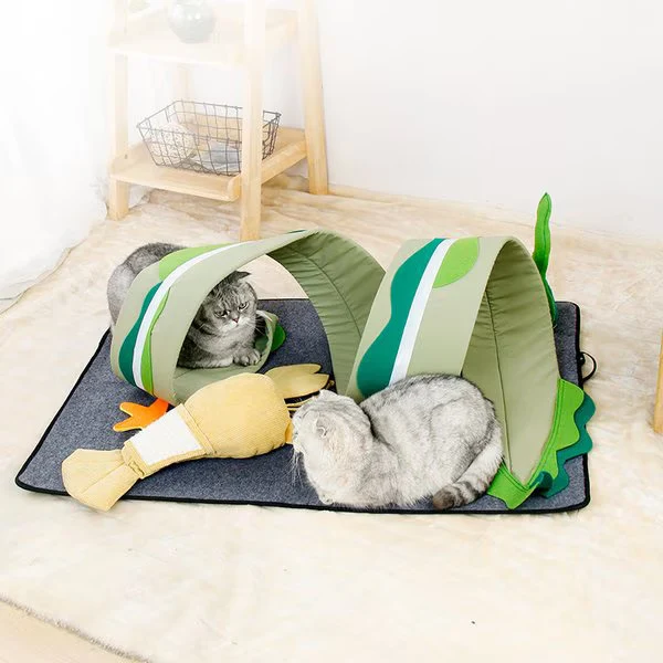 Fish Adventure Cat Sniffing Mat Tunnel for Indoor Play and Scratching