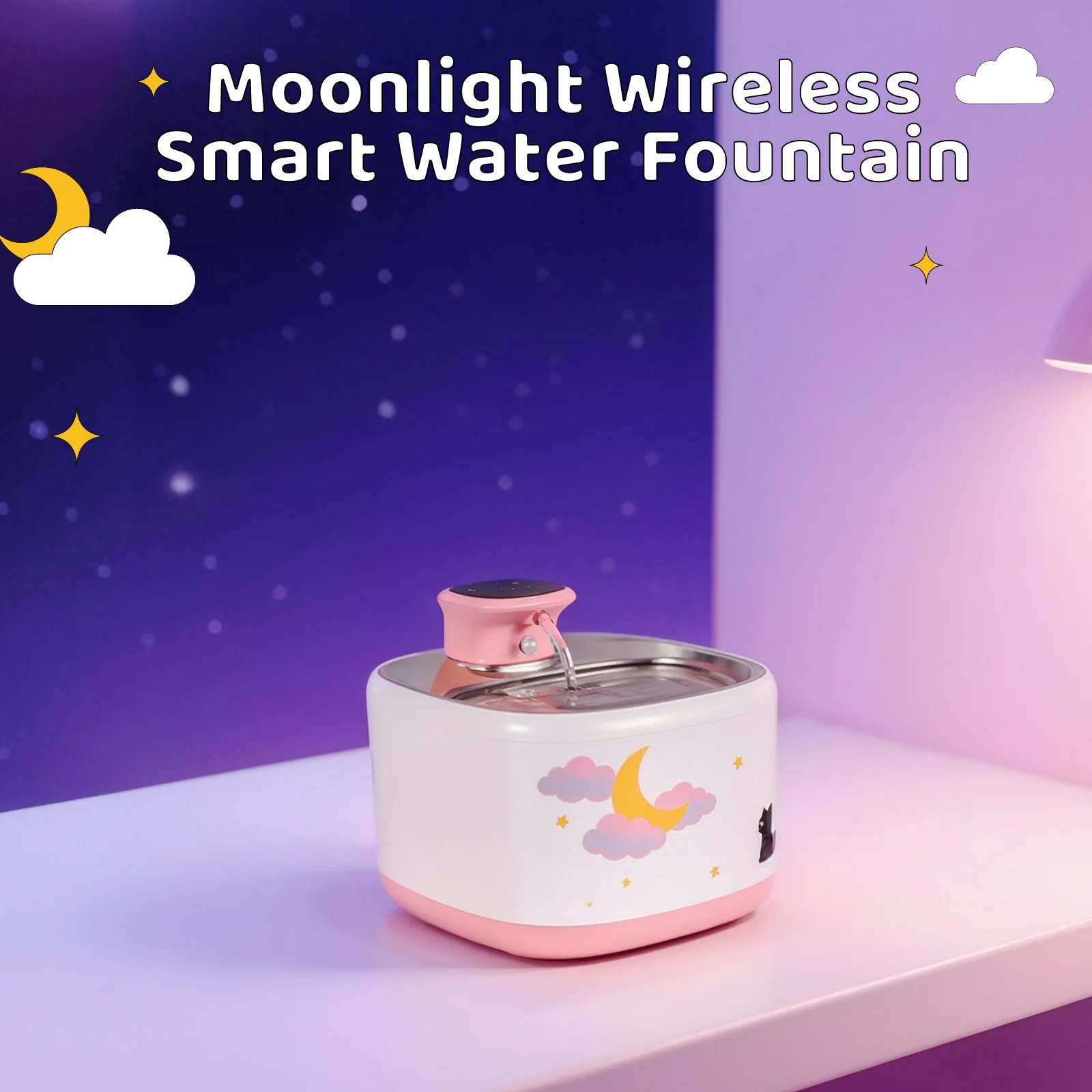 71 oz Moonlight drahtloser intelligenter Wasserbrunnen
