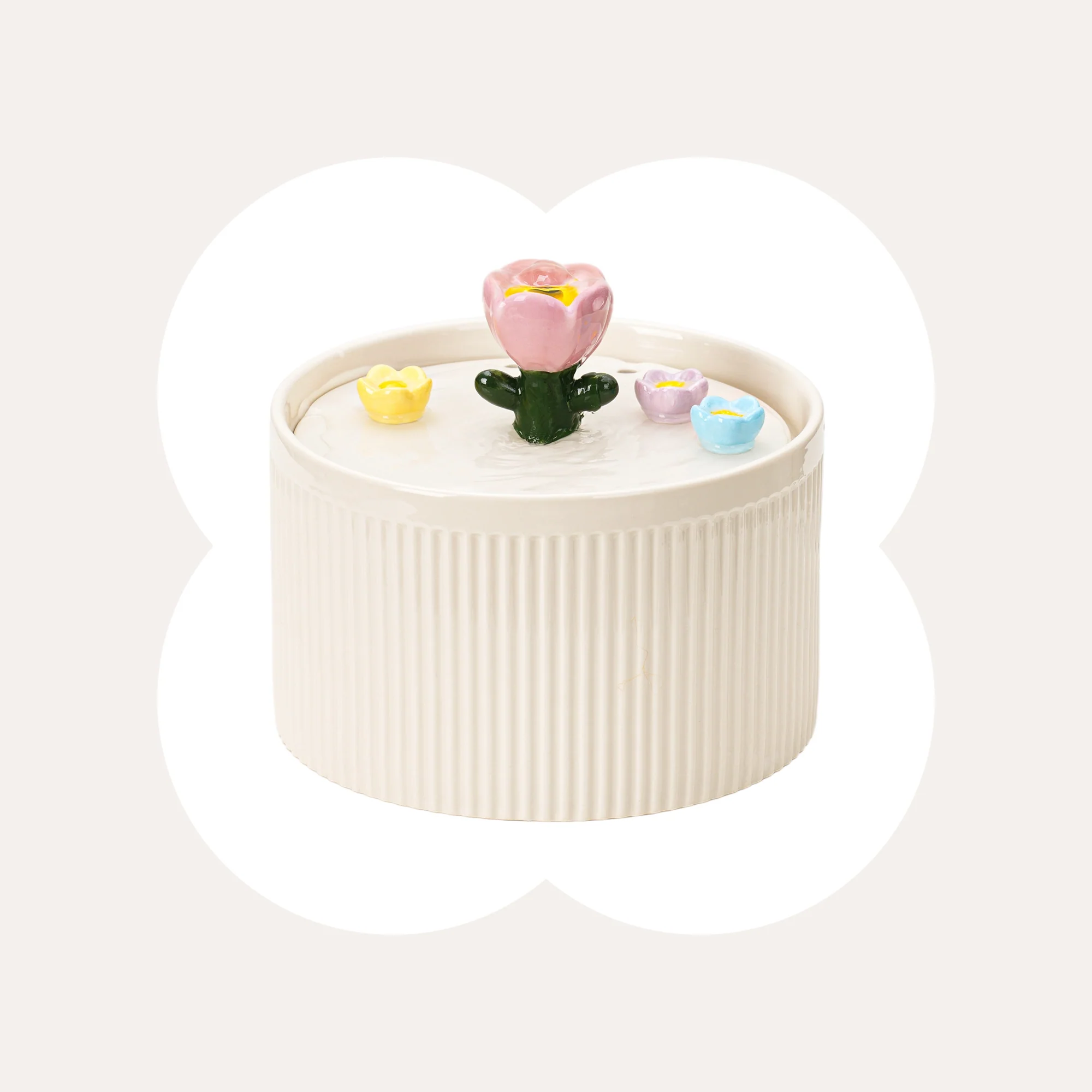 42oz Tulip Garden Cat Water Fountain
