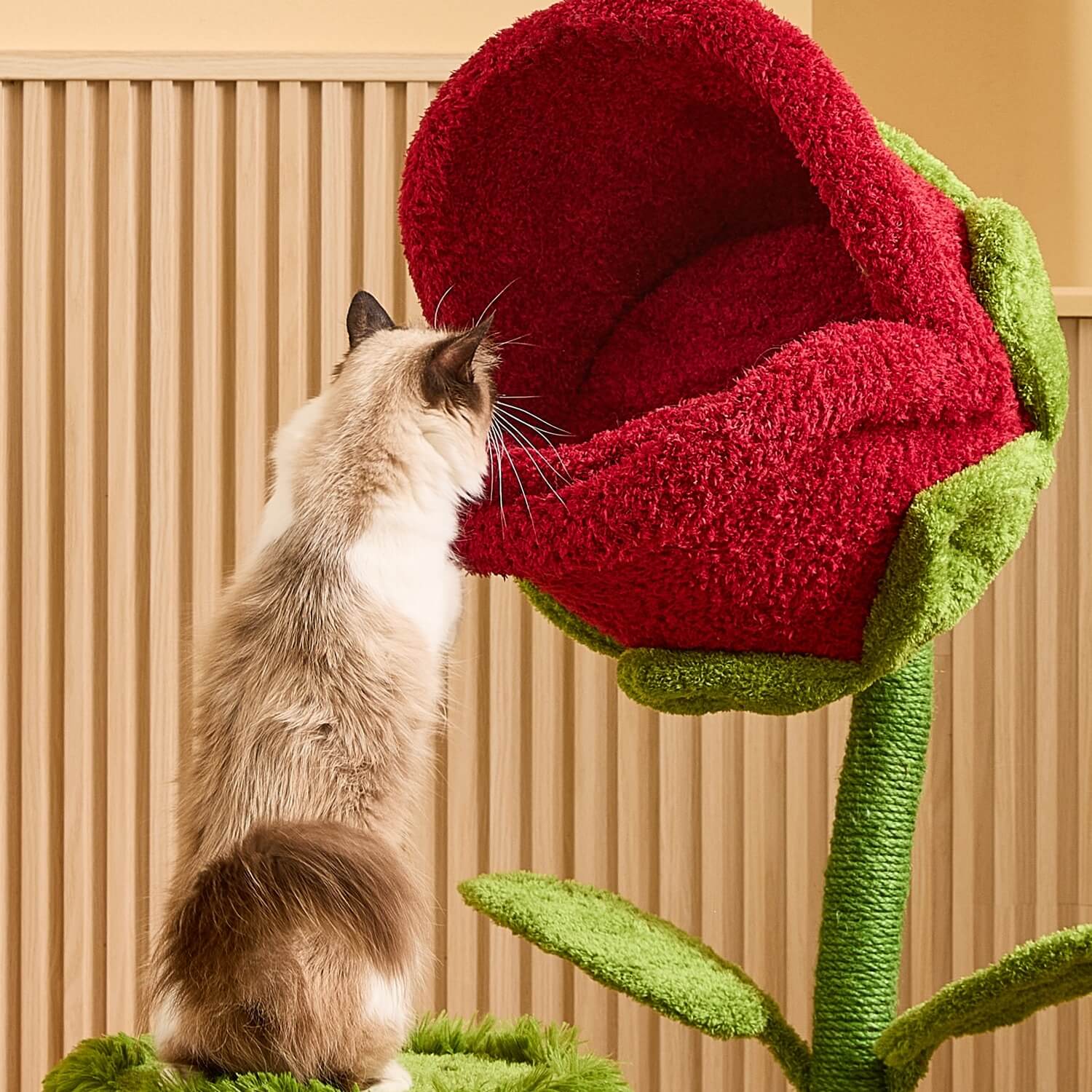 Árbol rascador para gatos de 41.7'' inspirado en flores carnívoras
