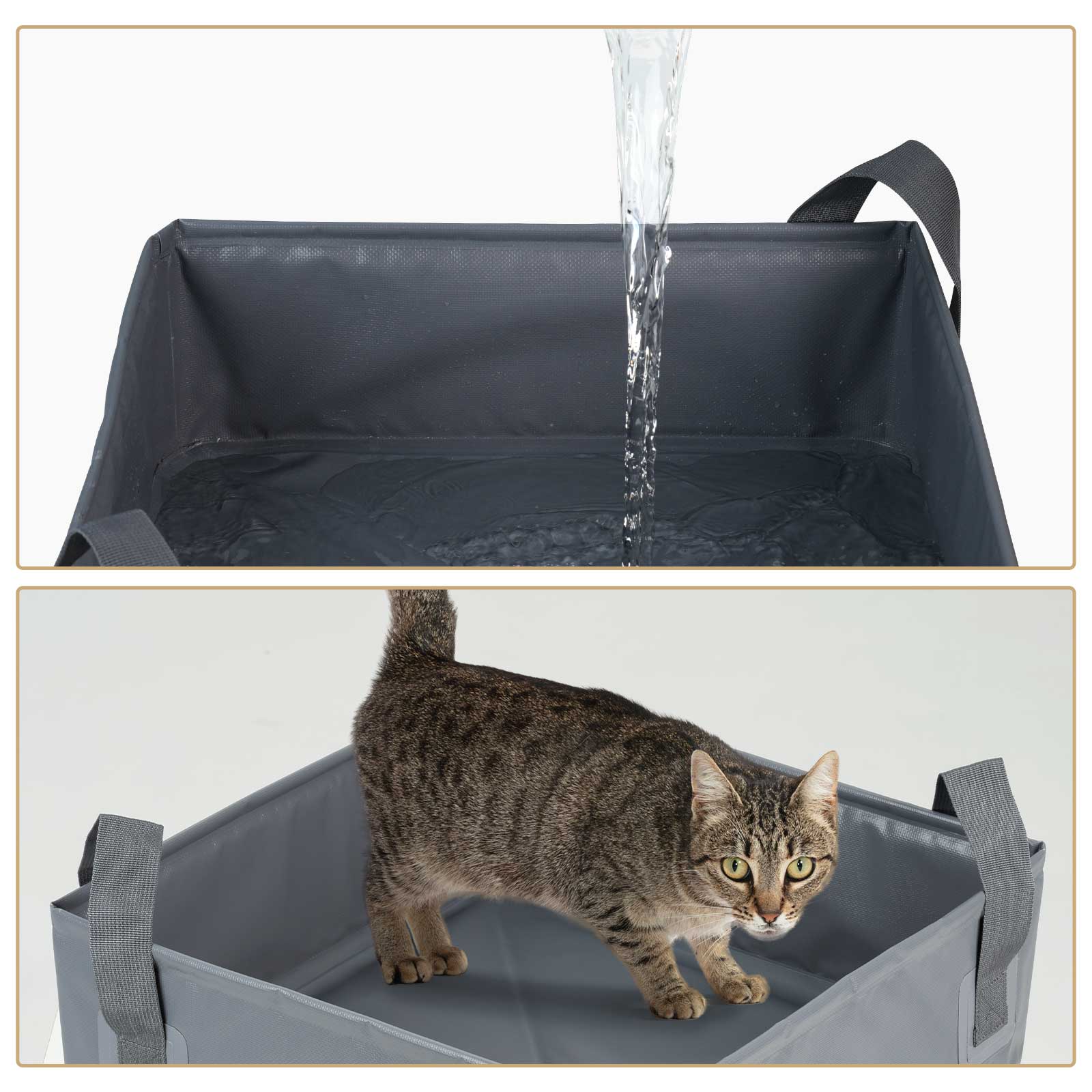 Tragbare faltbare Katzen-Toilette für Reisen und Zuhause