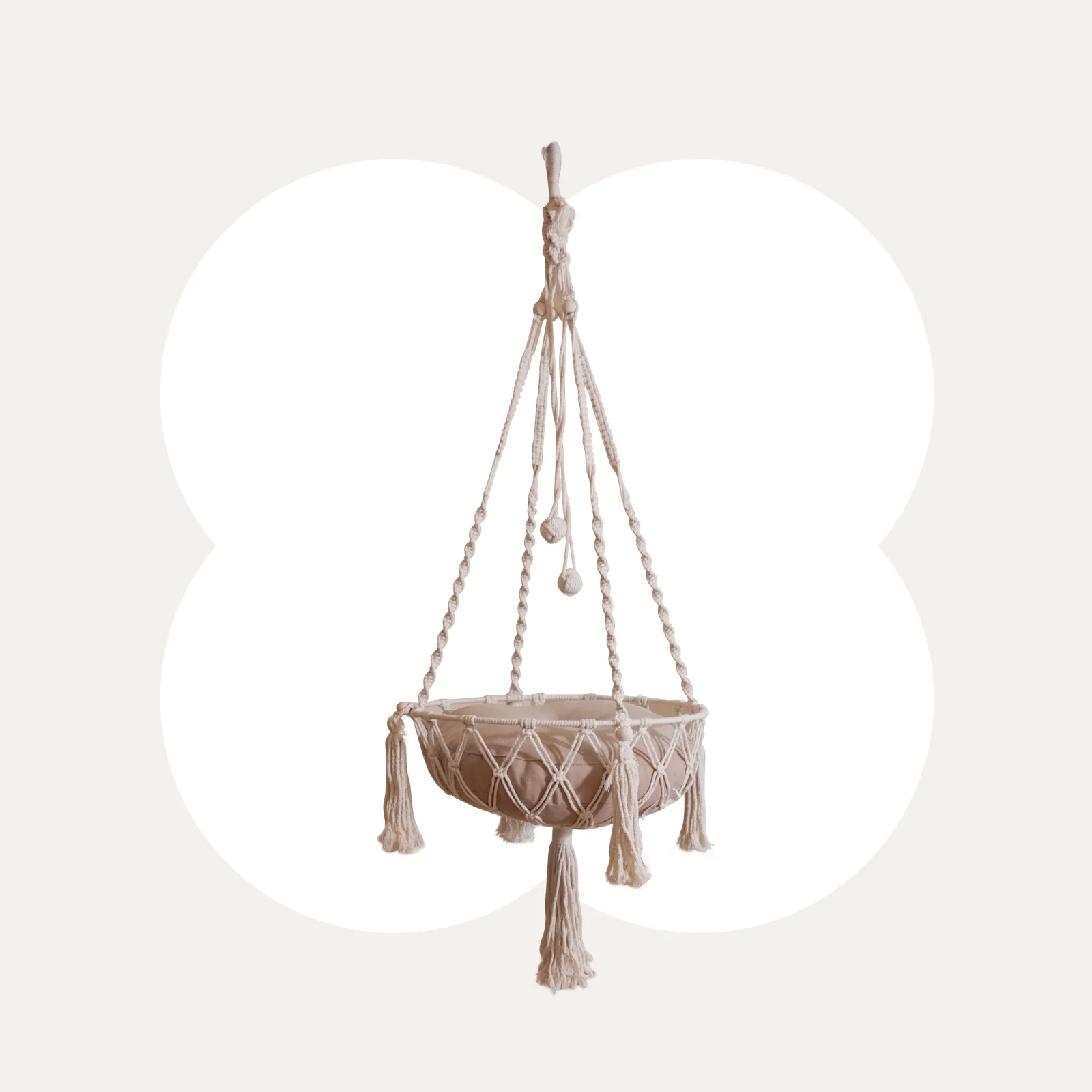 Bohemia Style Handmade Macramé Cat Hammock Wall Basket