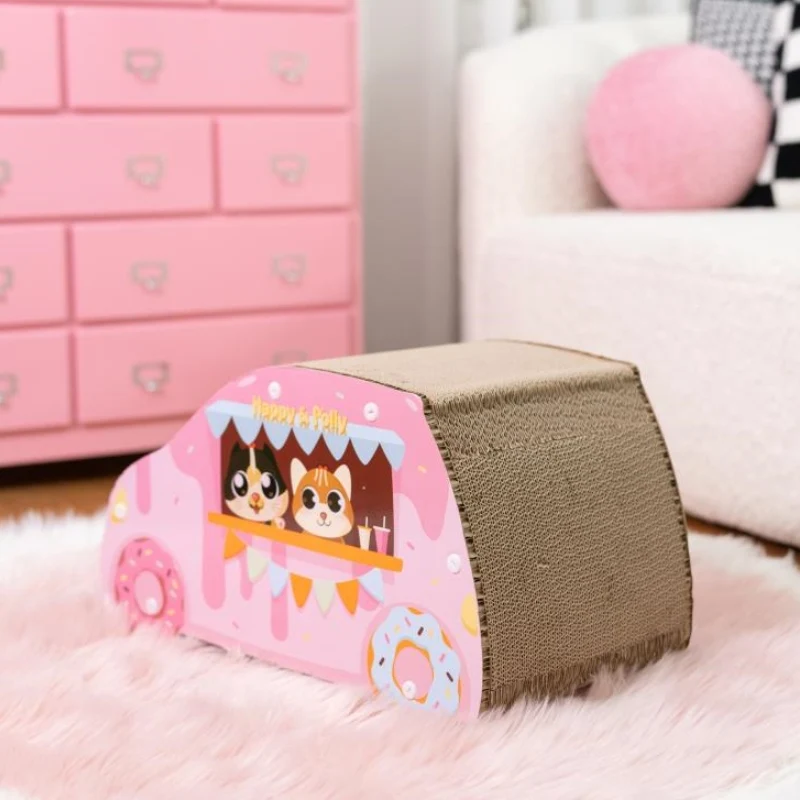 Donut Car Cat Scratcher with Multi-Angle Scratch Board for Cats