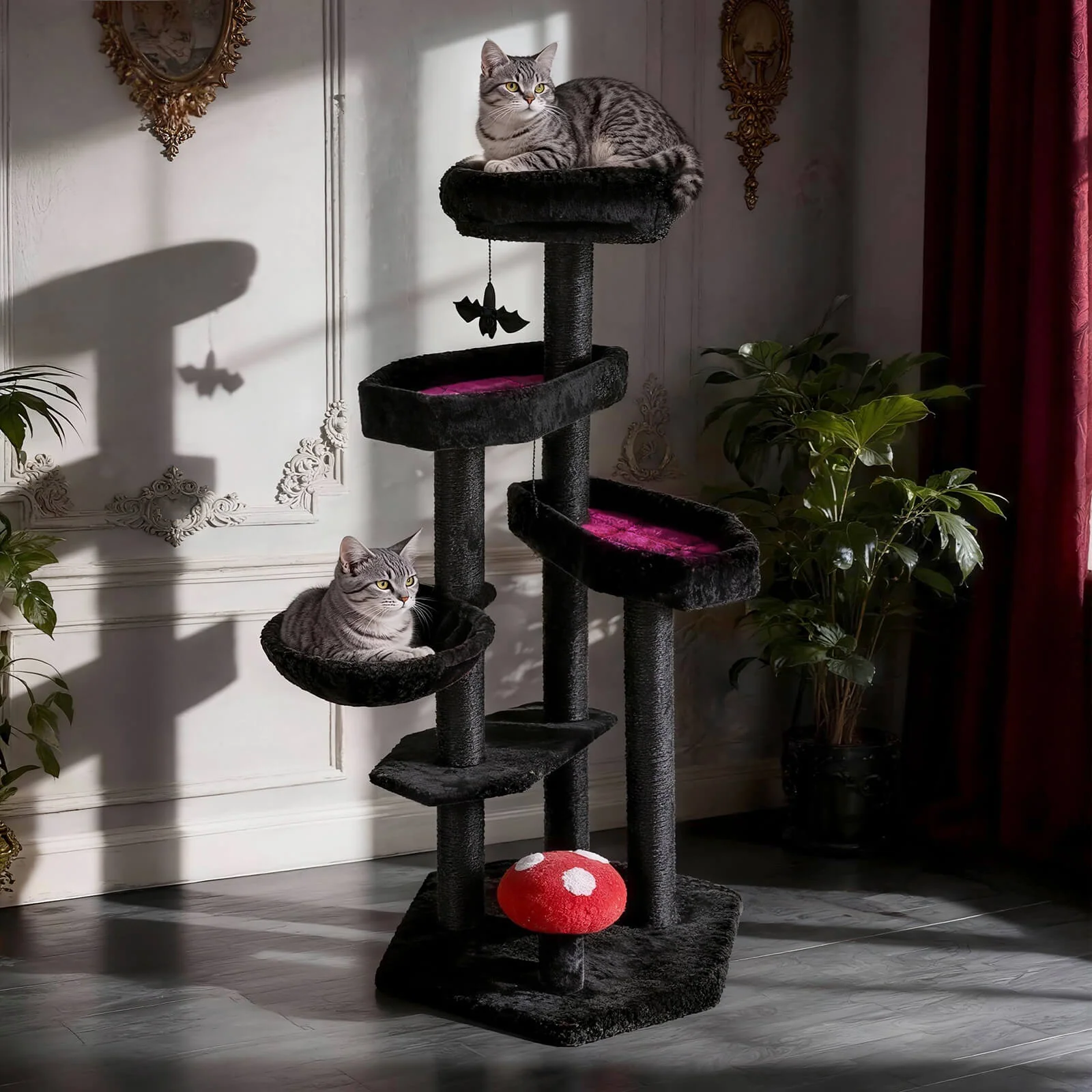 Árbol rascador para gatos estilo gótico mejorado