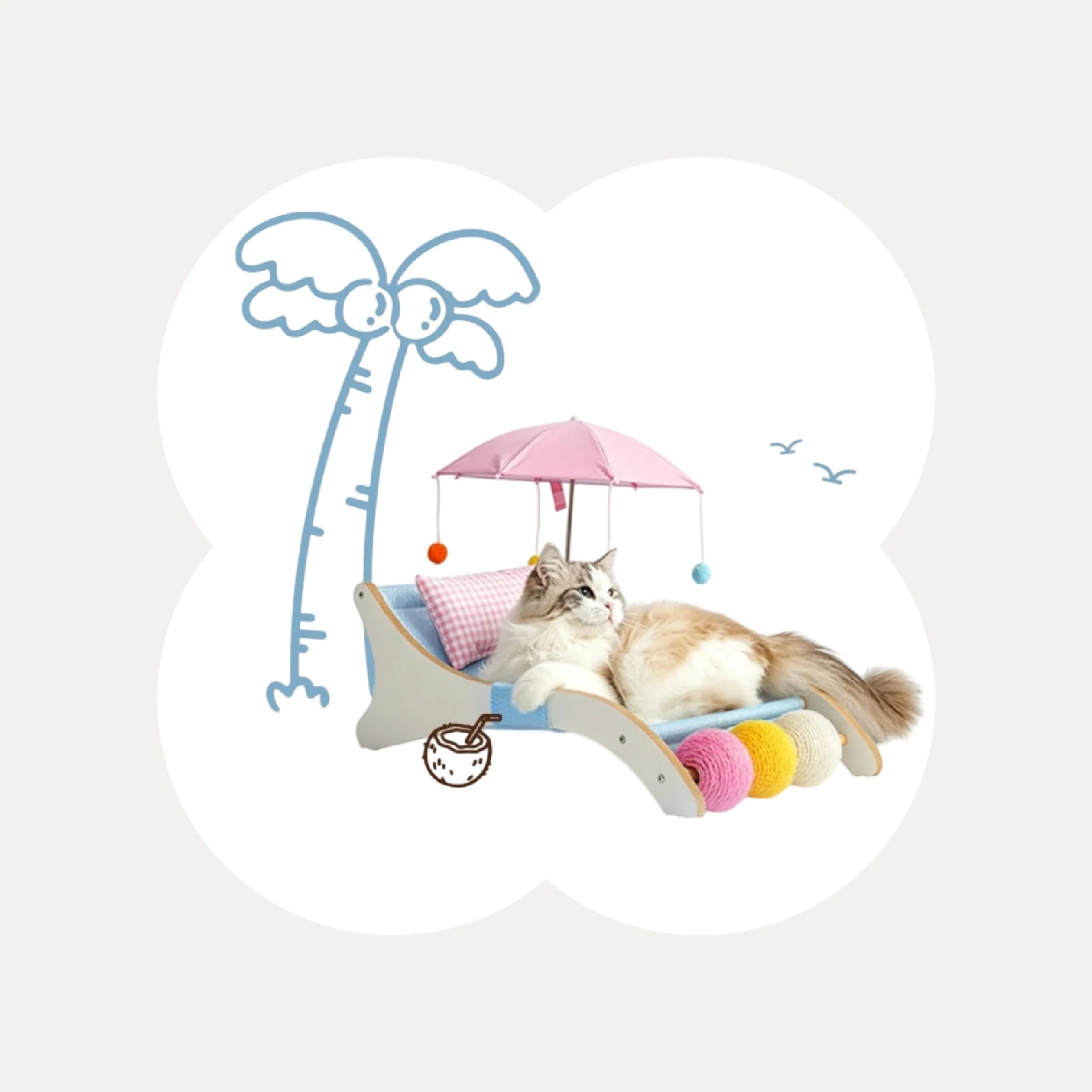 Summer Beach Lounge Cat Bed