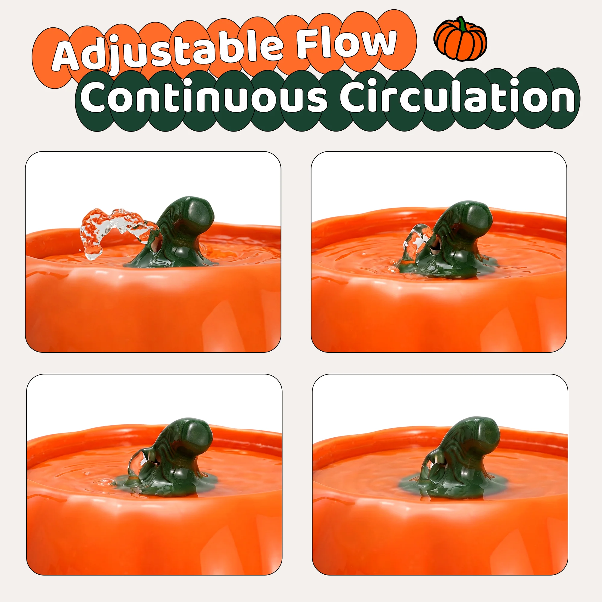 44oz Pumpkin Patch Cat Water Fountain, 44 fl oz