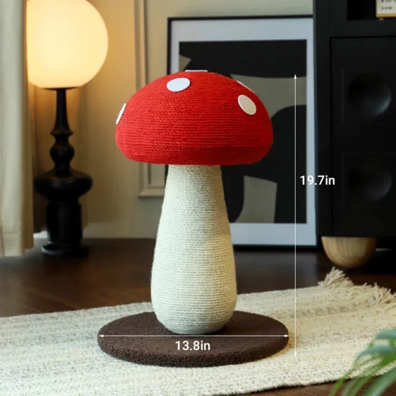 Mushroom Cat Scratcher Sisal Toy for Kittens and Small Cats