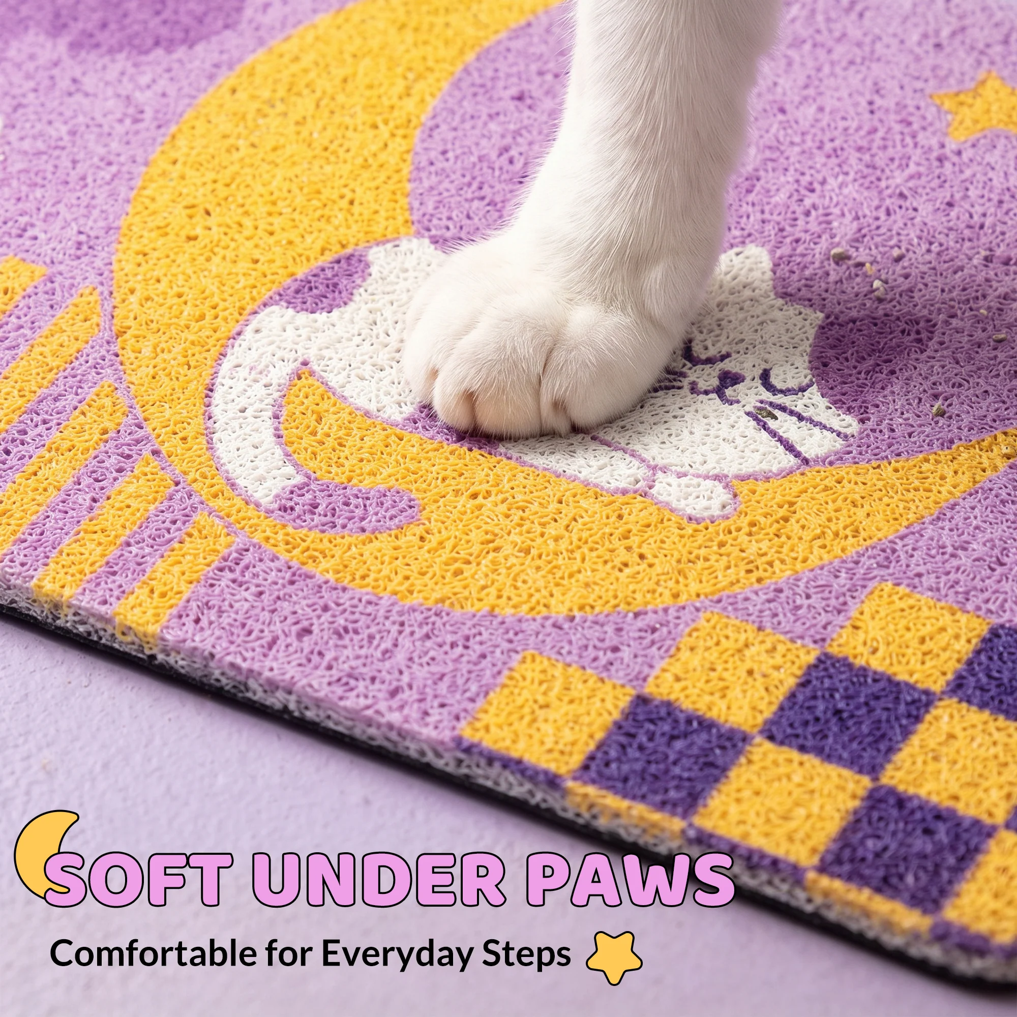Tapis de litière pour chat Moonlight Dream avec surface à boucle piégeante
