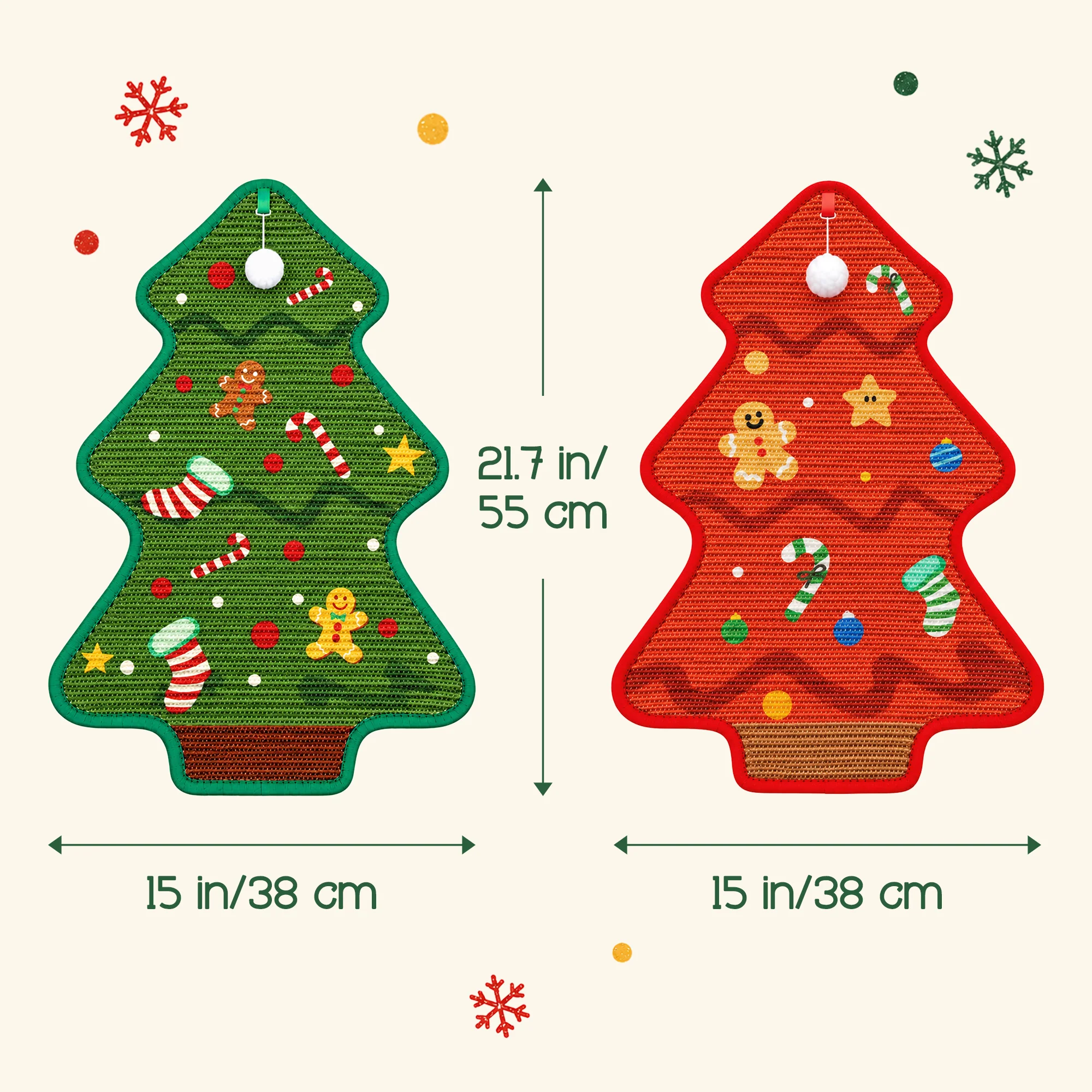 Robuste Weihnachtsbaum-Kratzmatte aus Sisal für Katzen