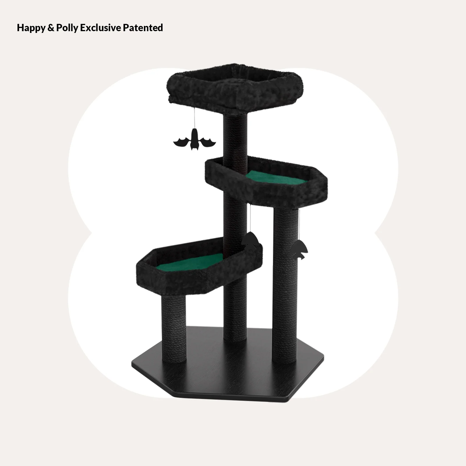 Gothic Style Cat Tree with Coffin Platforms in Red and Black