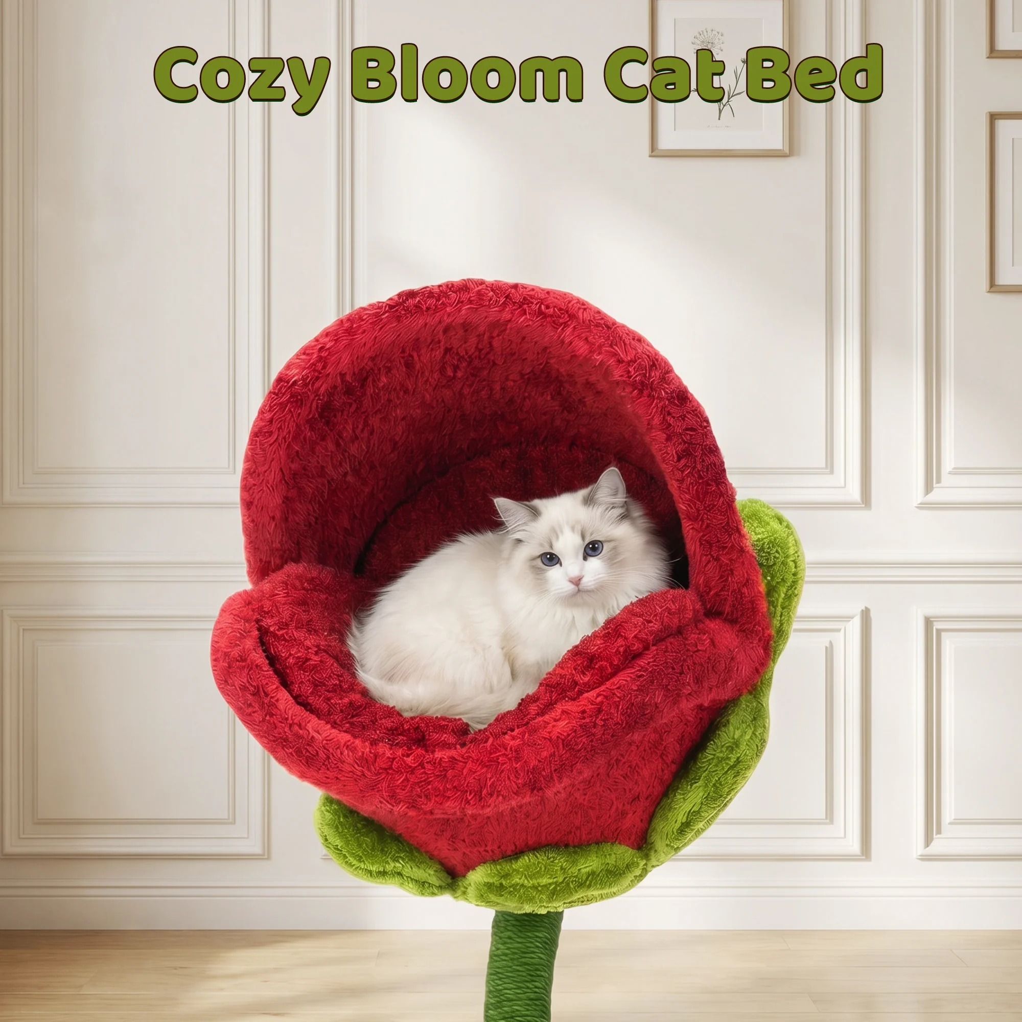 50.8'' 두 개의 블룸 둥지가 있는 Carnivorous Blossom Cat Tree Max