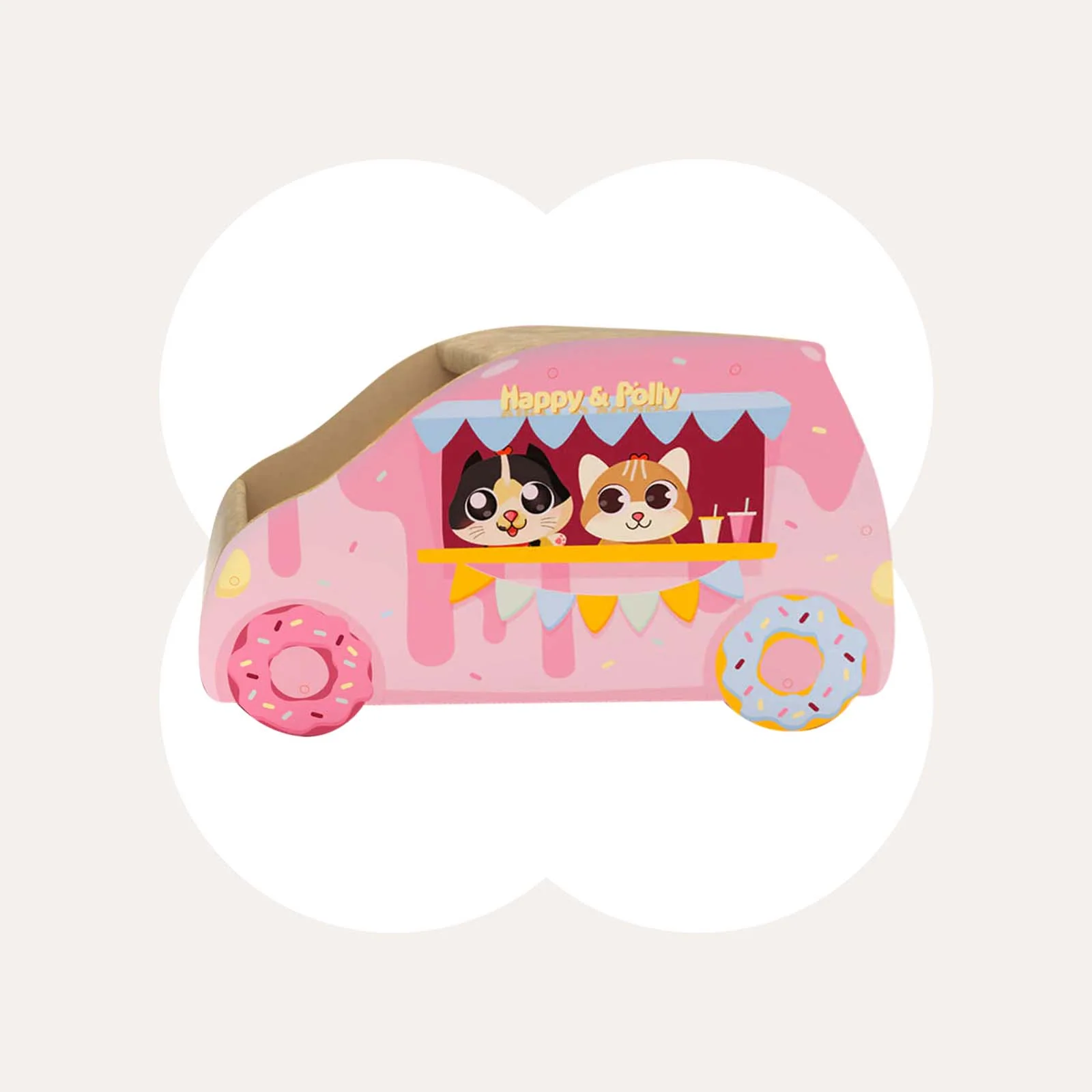 Donut Car Cat Scratcher with Multi-Angle Scratch Board for Cats