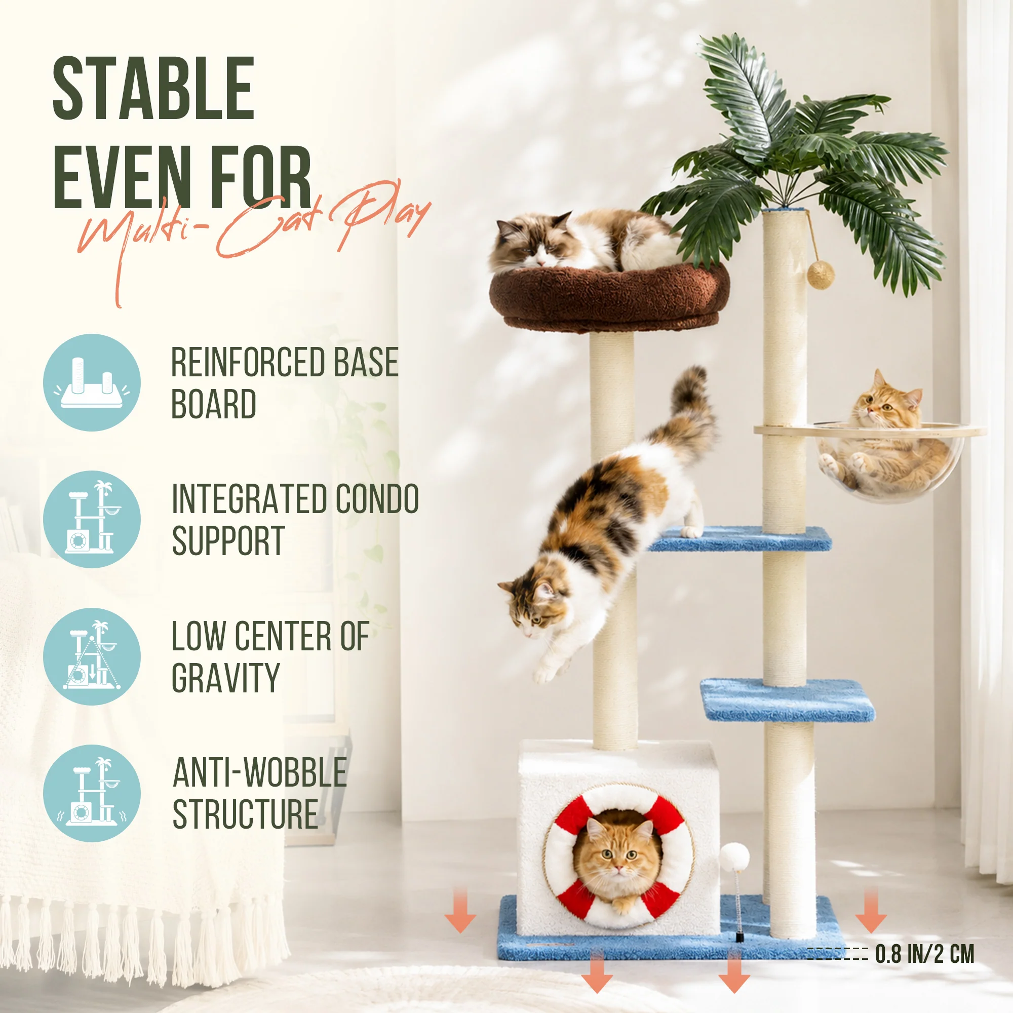 Árbol para gatos Coco Cabana de 57"