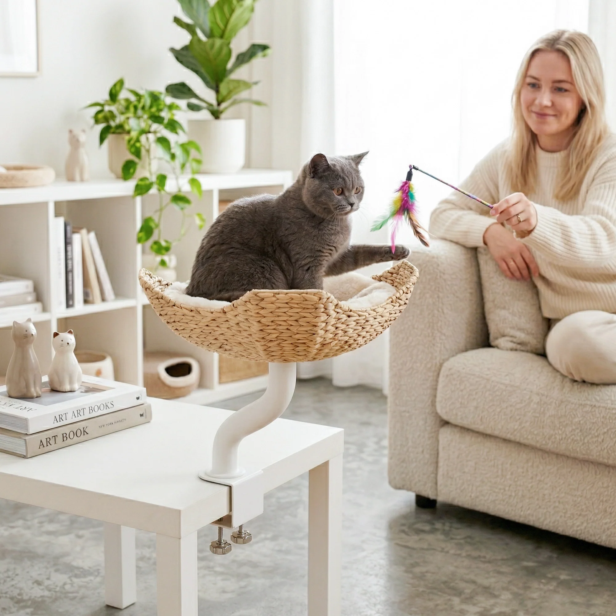 Woven Nest Desk Cat Bed