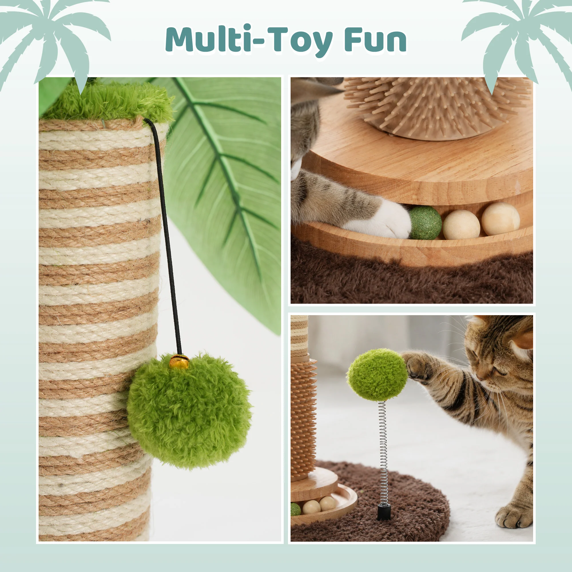 Kokospalme Kratzbaum mit Spielball