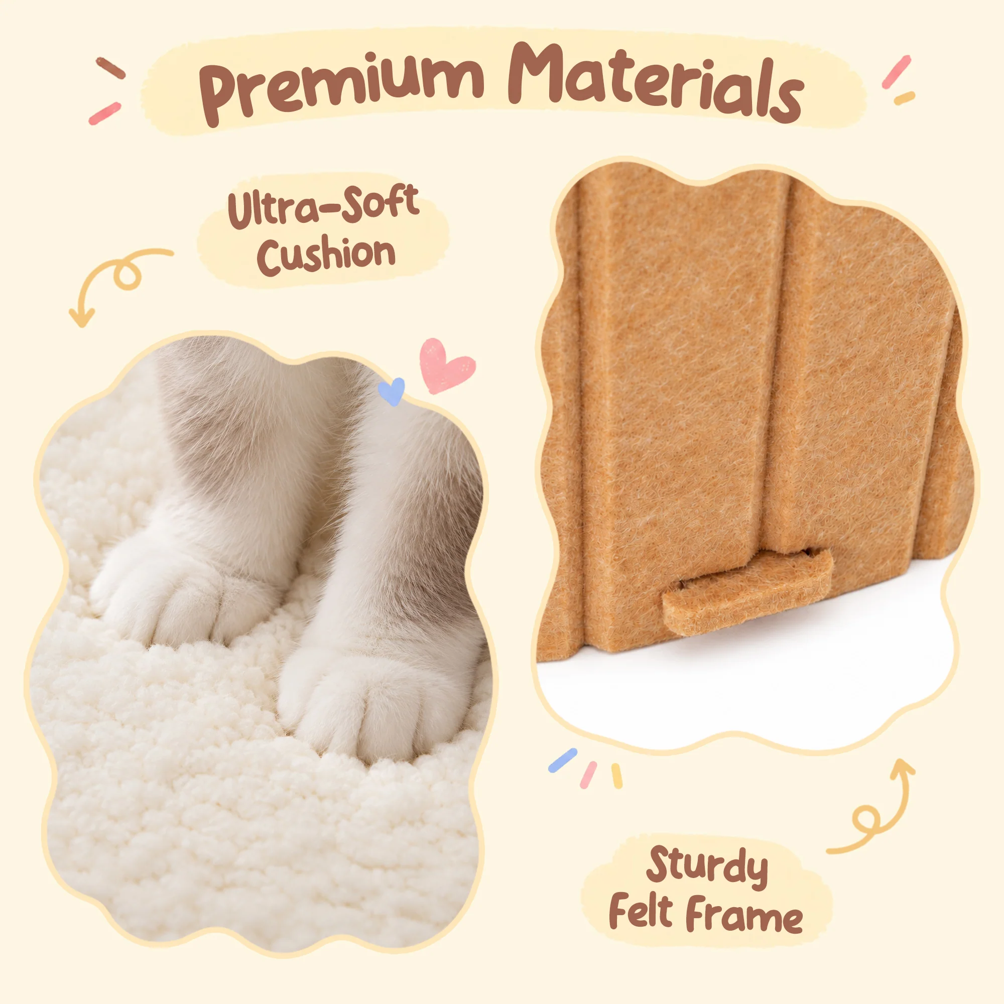Cupcake 2-in-1 Felt Cat Condo with Removable Cushion
