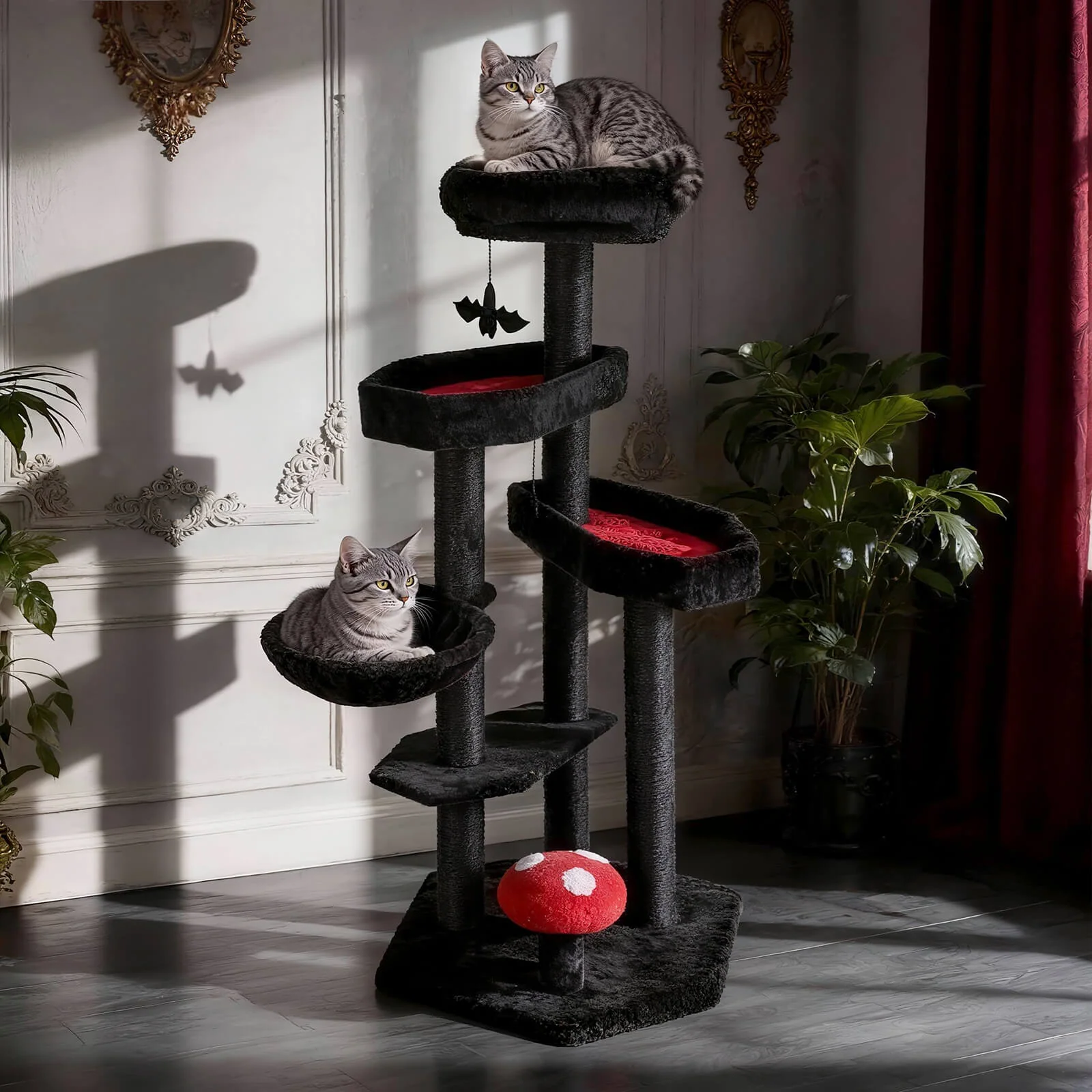 Árbol rascador para gatos estilo gótico mejorado