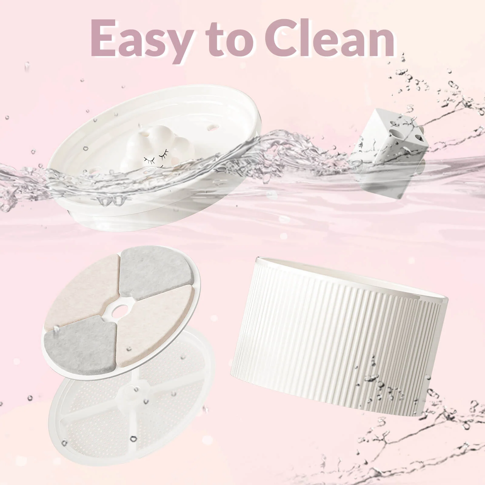 50oz Cloud Cat Water Fountain: Enhanced Filtering for Refreshing Hydration
