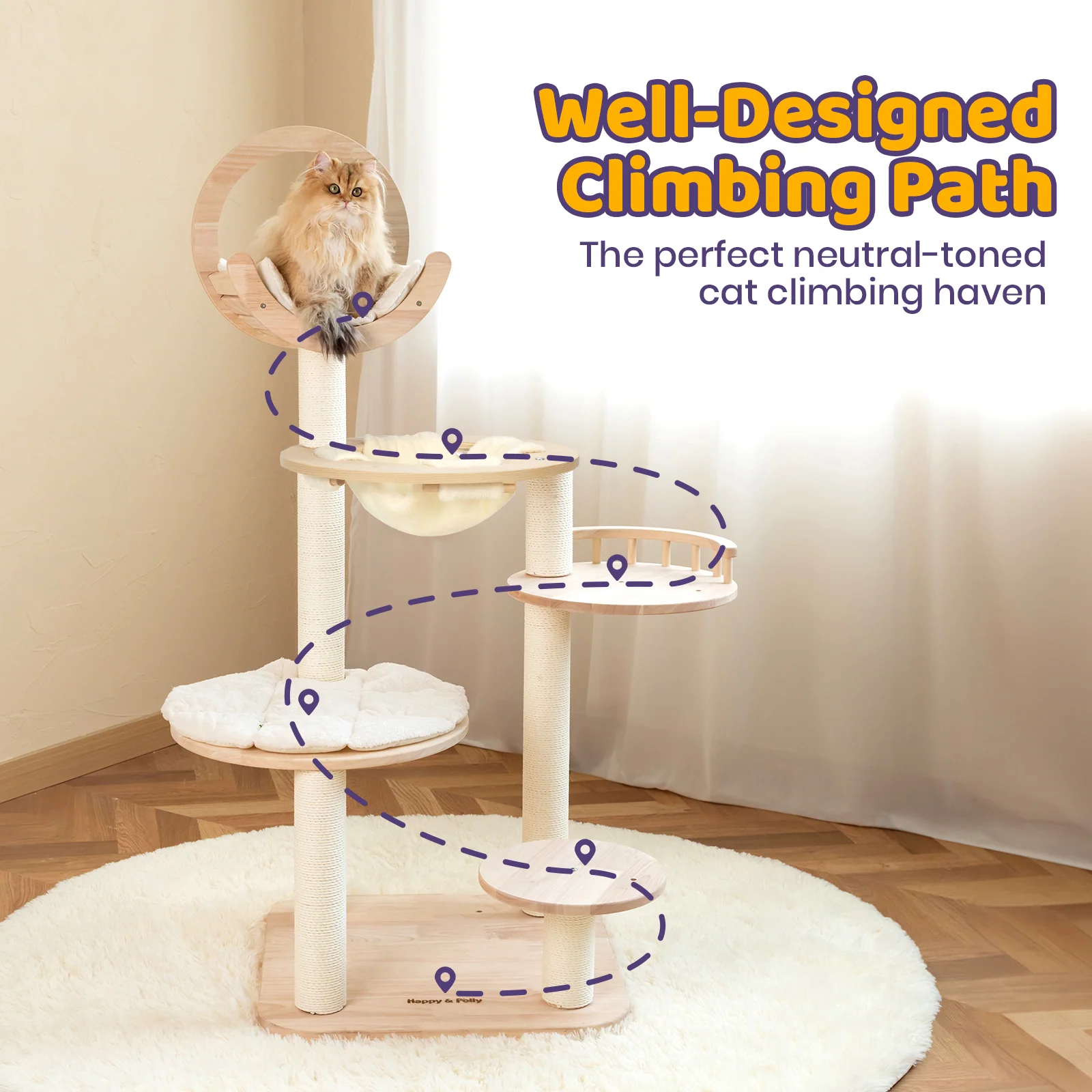 Transformable Cat Tree for Large Cats with 3 Combination Ways