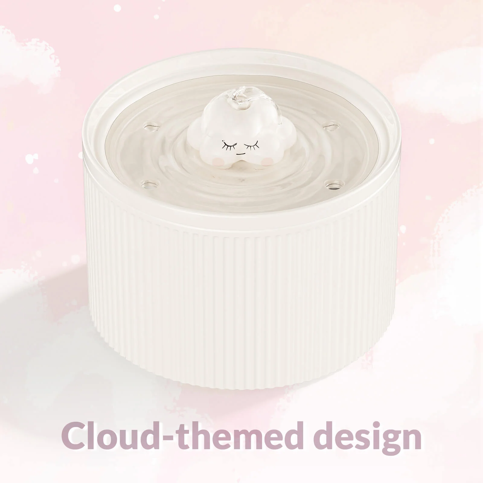 50oz Cloud Cat Water Fountain: Enhanced Filtering for Refreshing Hydration