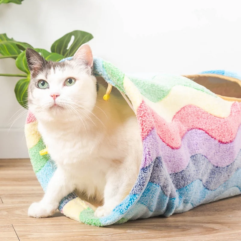 Elves in the Rainbow Collapsible Cat Tunnel Toy