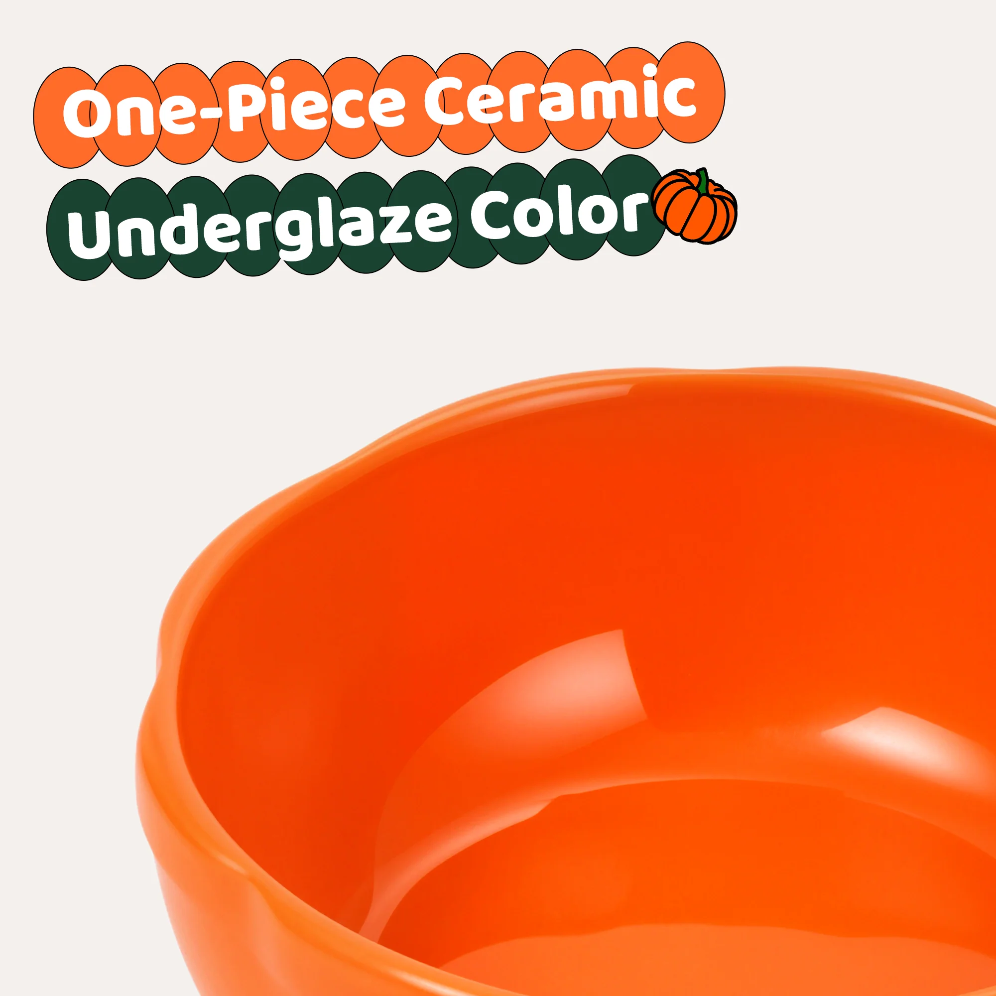 10 oz Pumpkin Patch Cat Bowl in Orange or Green Ceramic