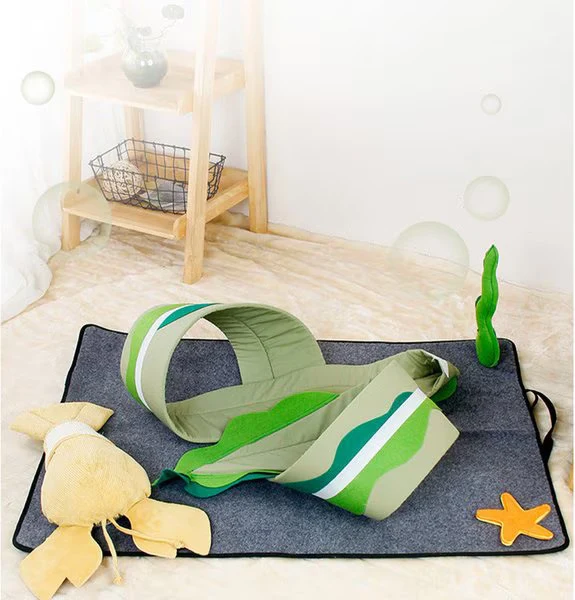Fish Adventure Cat Sniffing Mat Tunnel for Indoor Play and Scratching