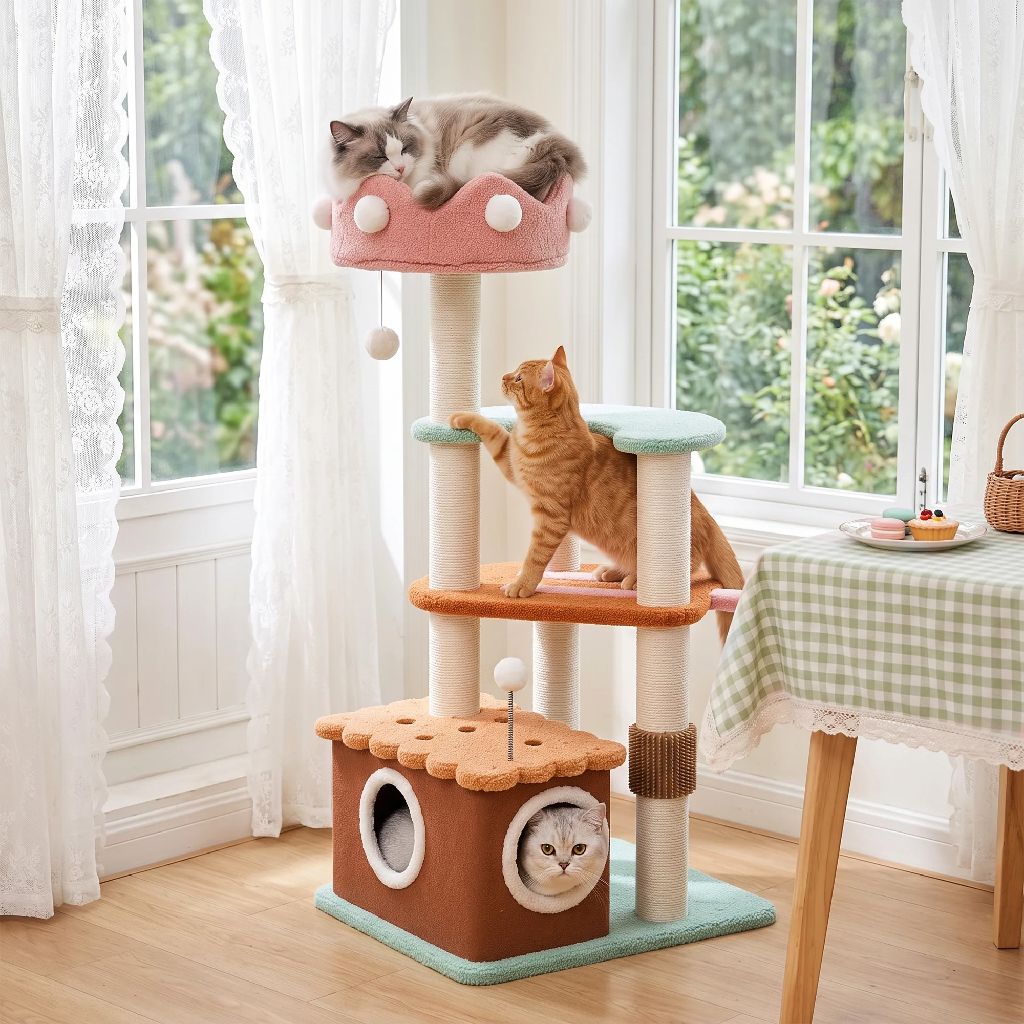 49" Vertical Ice Cream Medium-Sized Multi-Cat Tree
