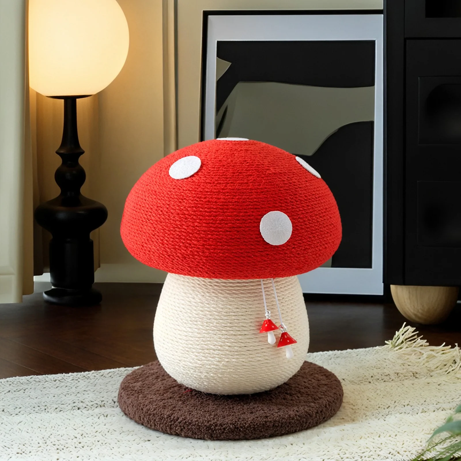 Mushroom Cat Scratcher Sisal Toy for Kittens and Small Cats