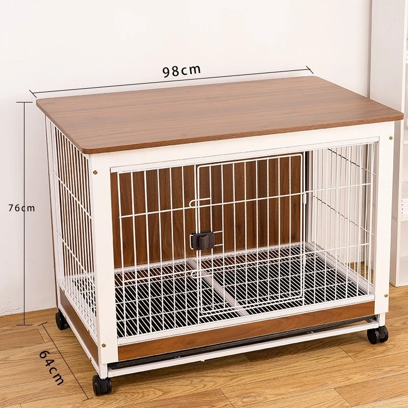 Foldable Chew-Proof Dog Crate for Household Pets with Mesh Ventilation