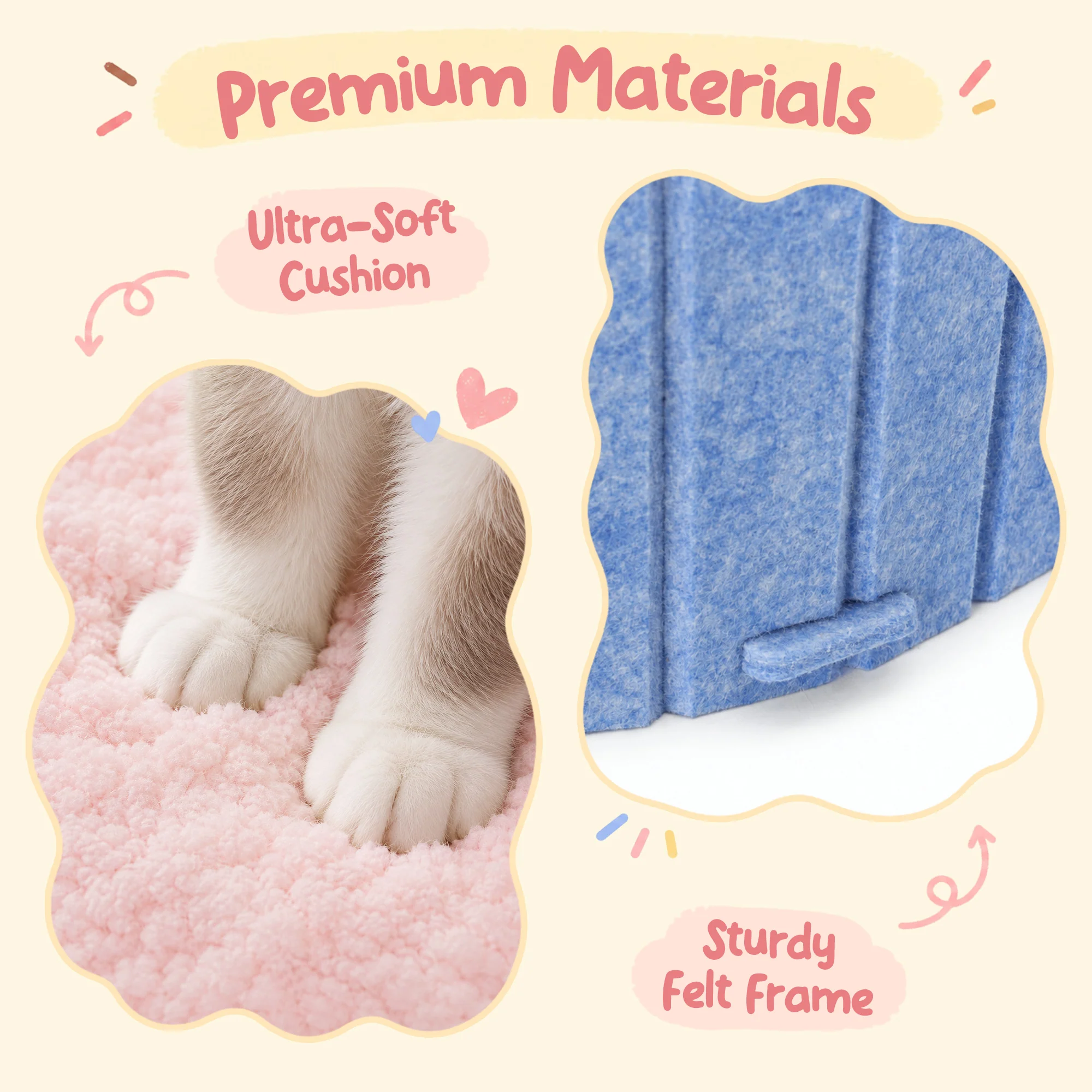 Cupcake 2-in-1 Felt Cat Condo with Removable Cushion