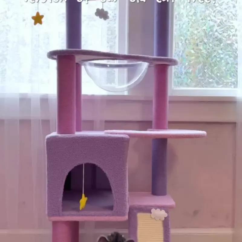 Moonlight Cat Tree with Sisal Posts, Hammock and Night Sky Theme