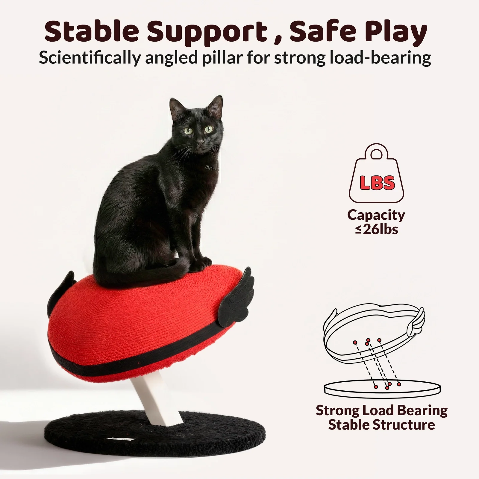 Flying Heart-kattekradser med sisaltov og bred base