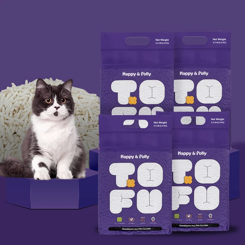 4 Beutel klumpende natürliche Tofu-Katzenstreu (22 lb)