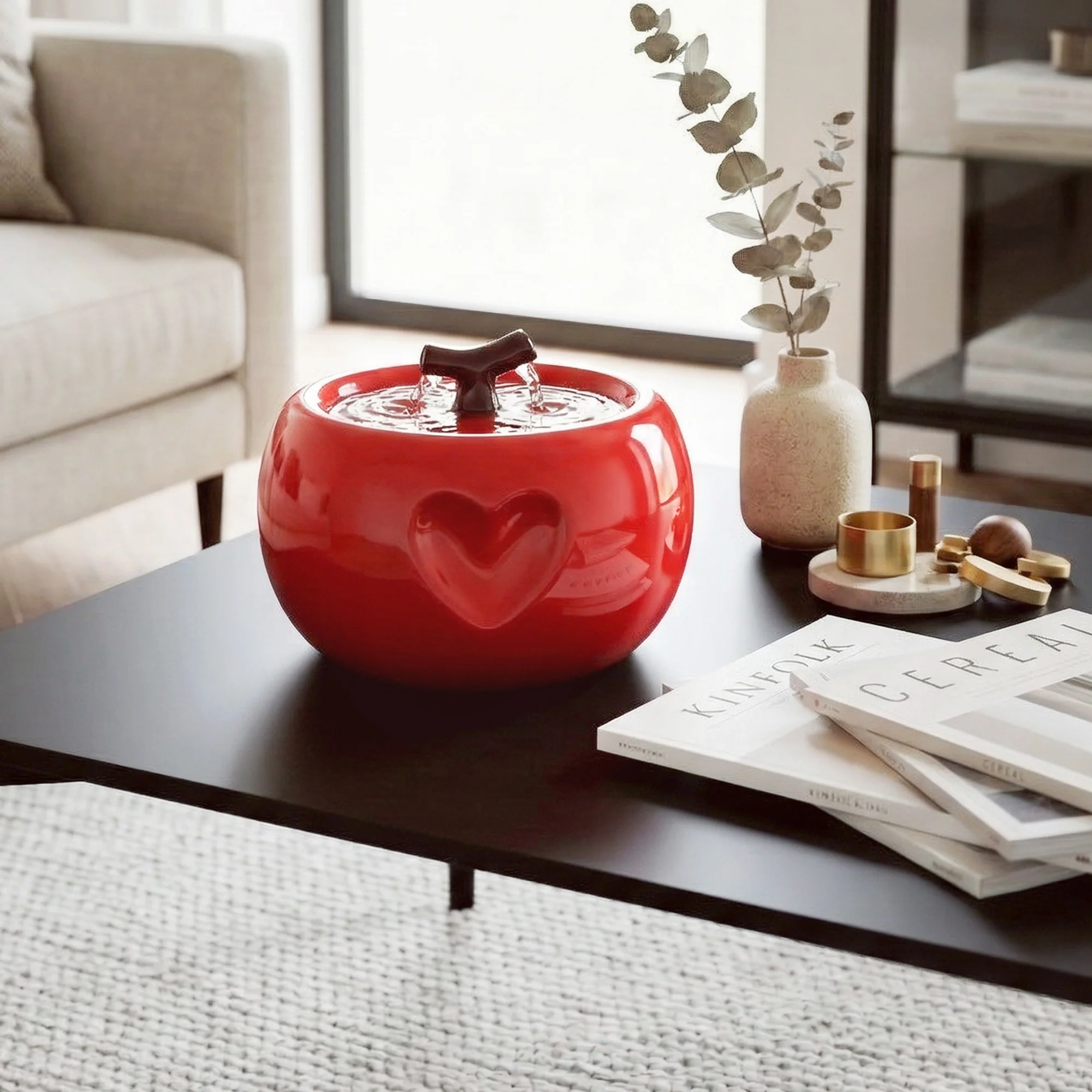 50oz Love Apple Cat Water Fountain