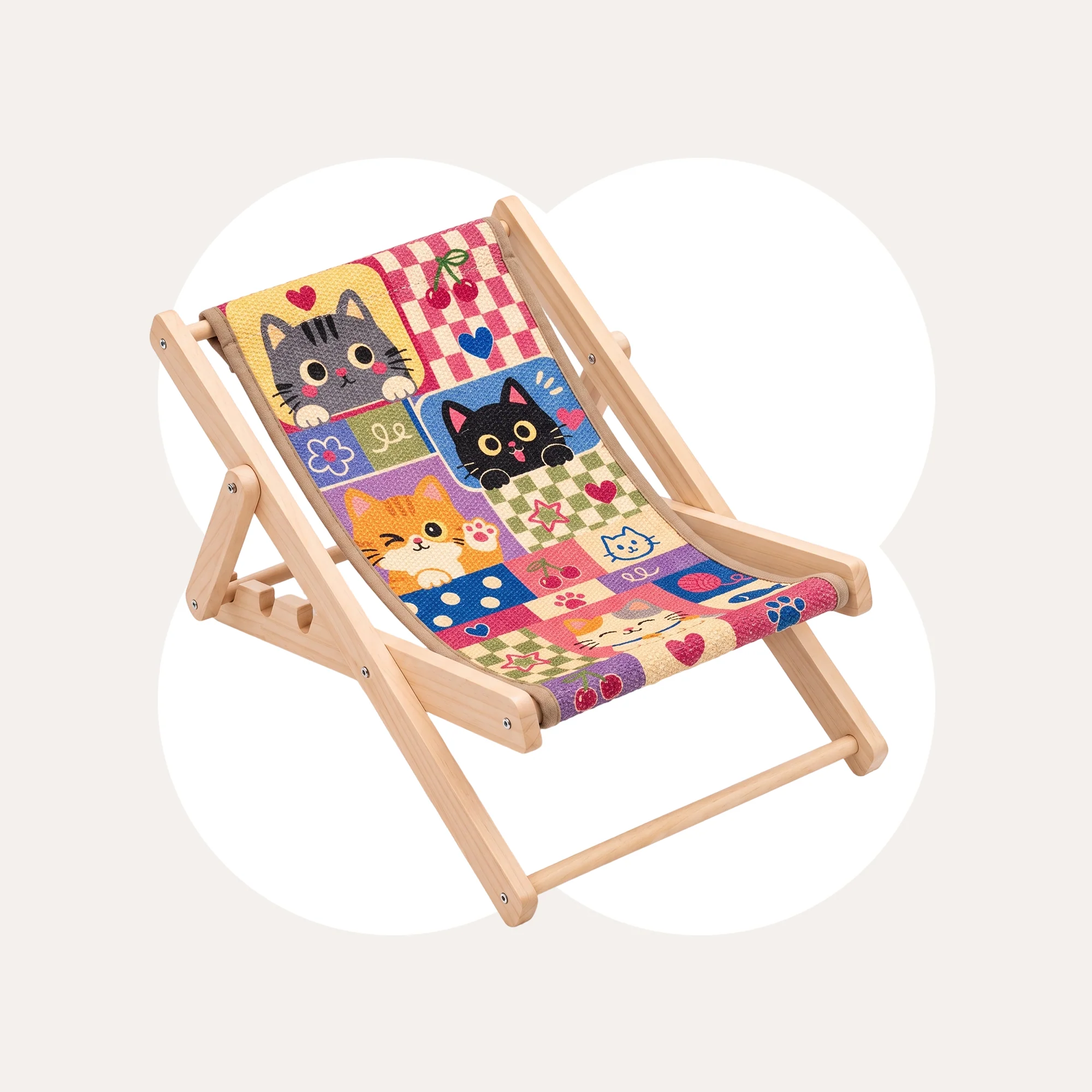 Happy & Polly Foldable Cat Lounge Chair With Replaceable Scratching Mat
