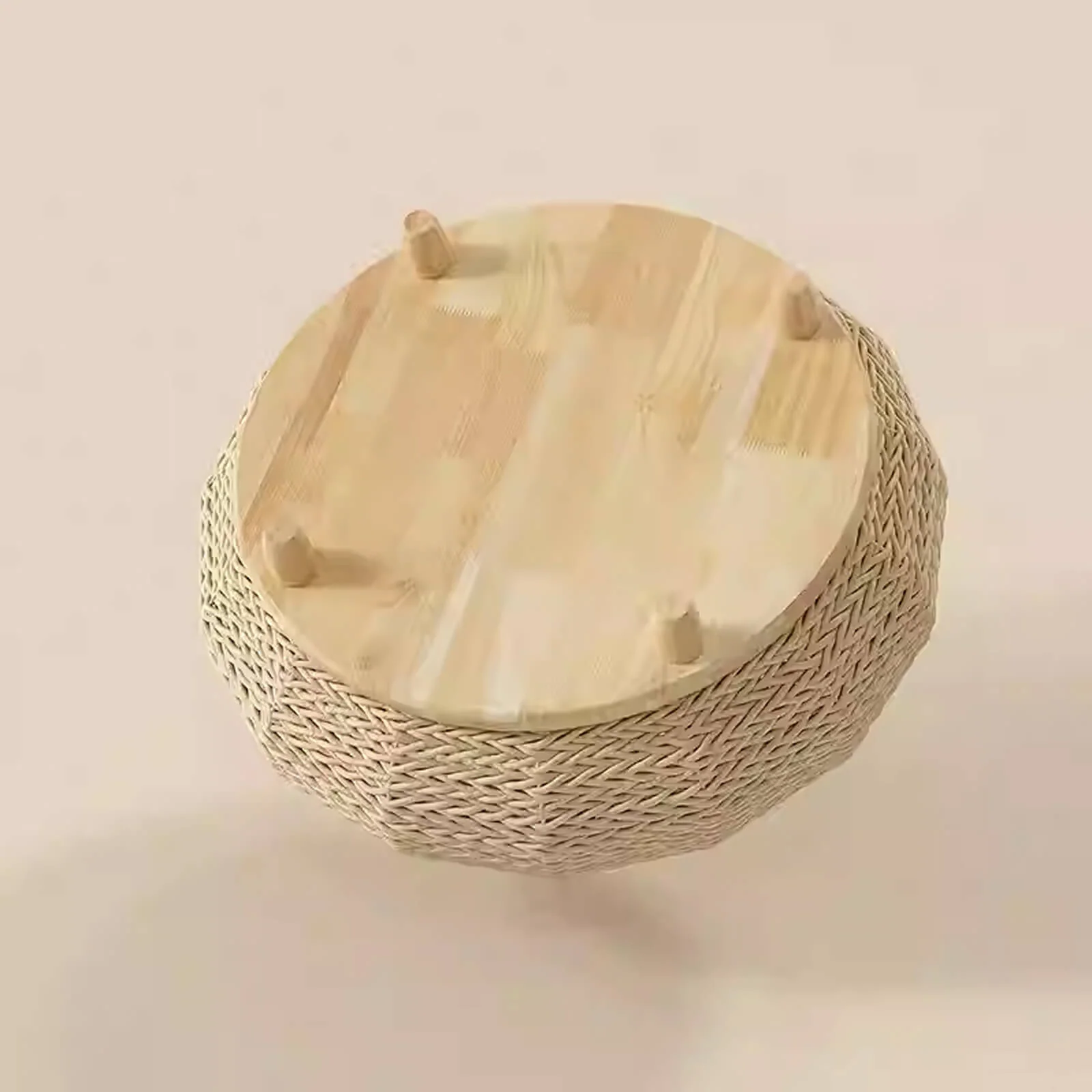 Handwoven Rattan Wood Cat Bed