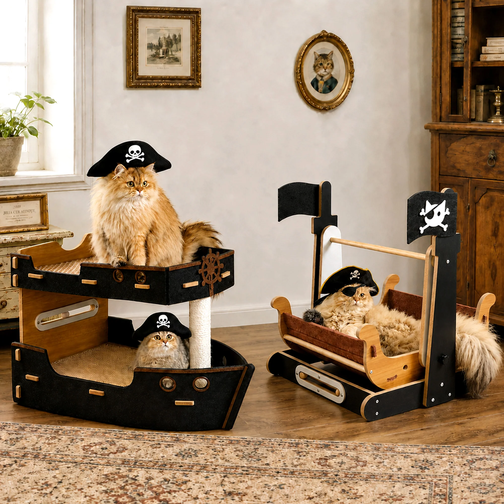 Cama para Gatos Pirata de 2 Pisos