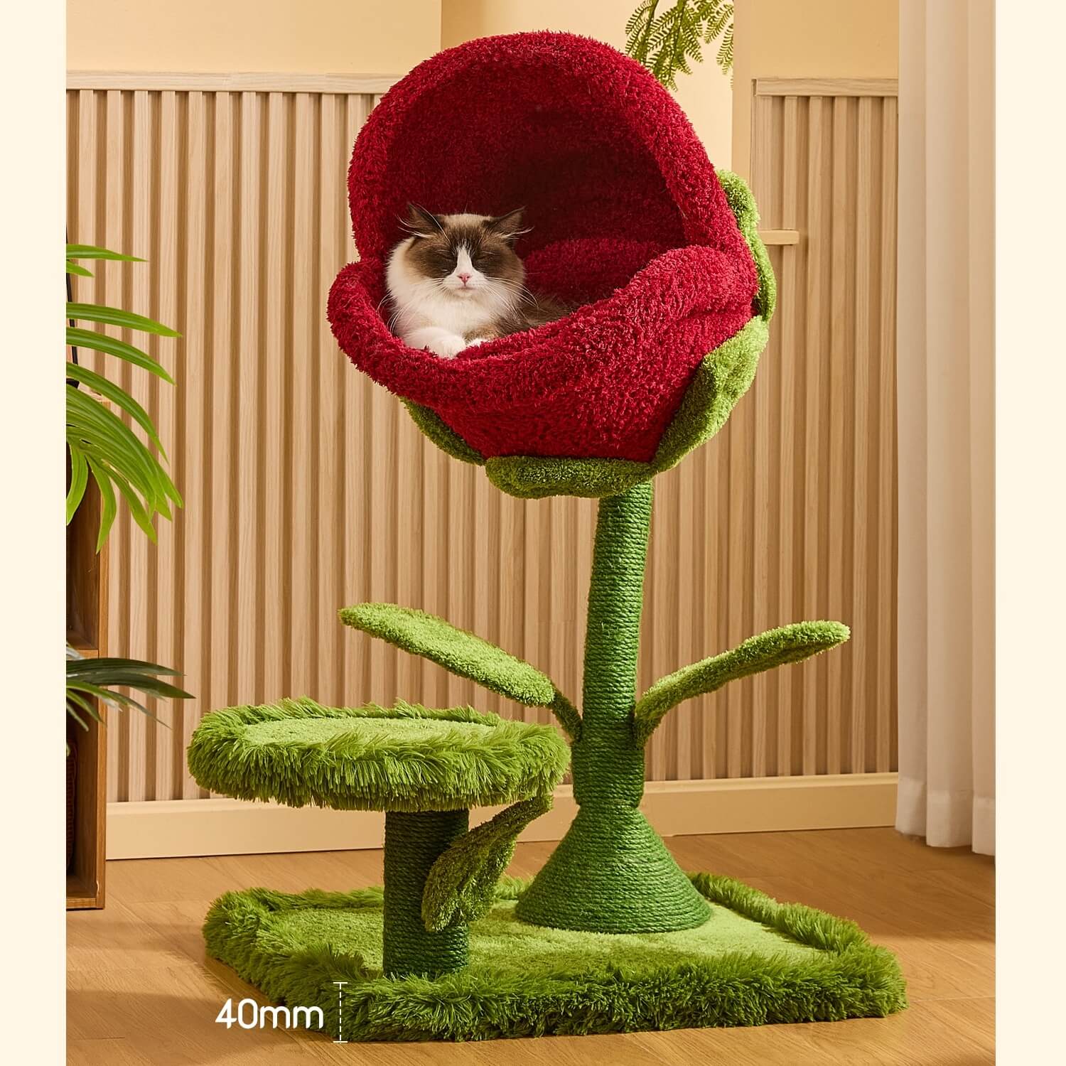 Árbol rascador para gatos de 41.7'' inspirado en flores carnívoras