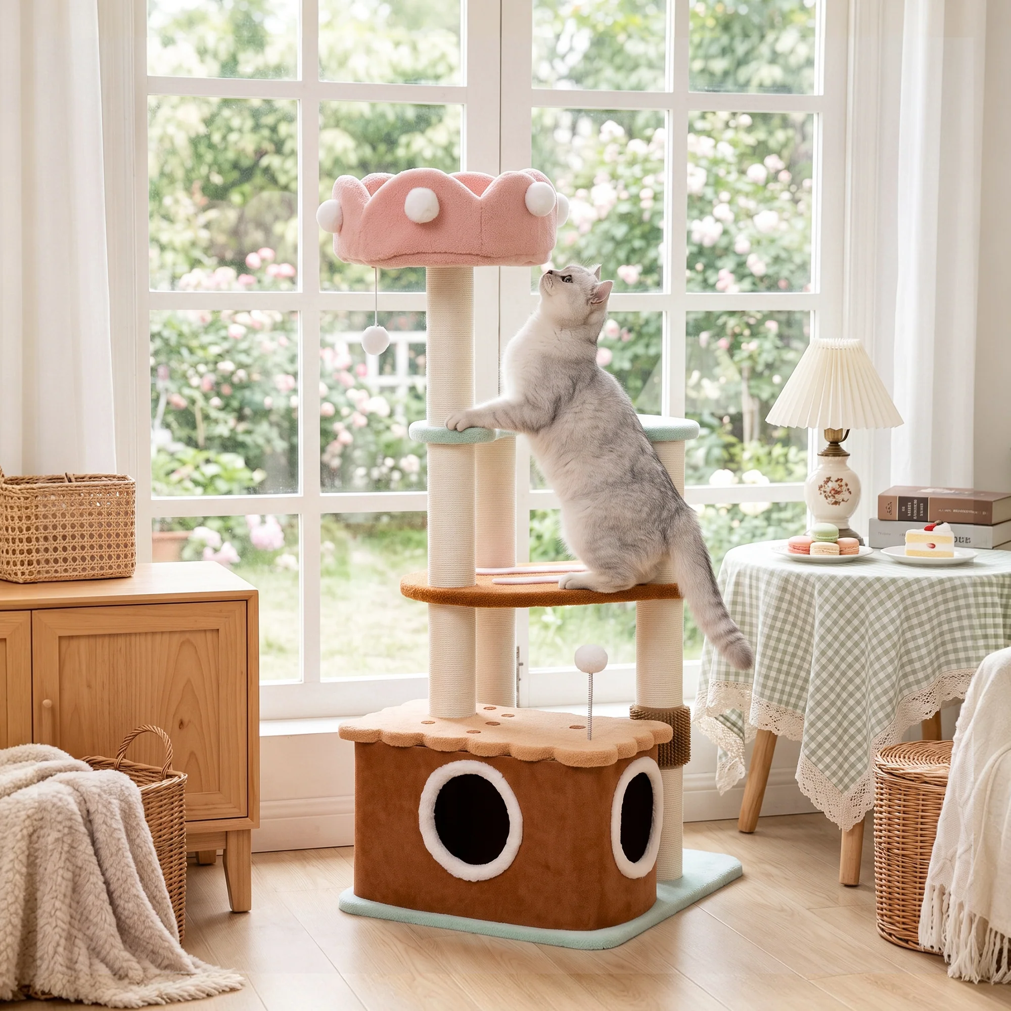 49" Vertical Ice Cream Medium-Sized Multi-Cat Tree