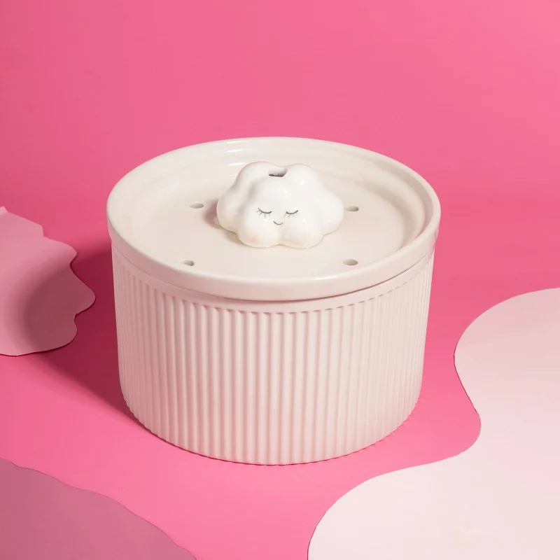 50oz Cloud Cat Water Fountain: Enhanced Filtering for Refreshing Hydration