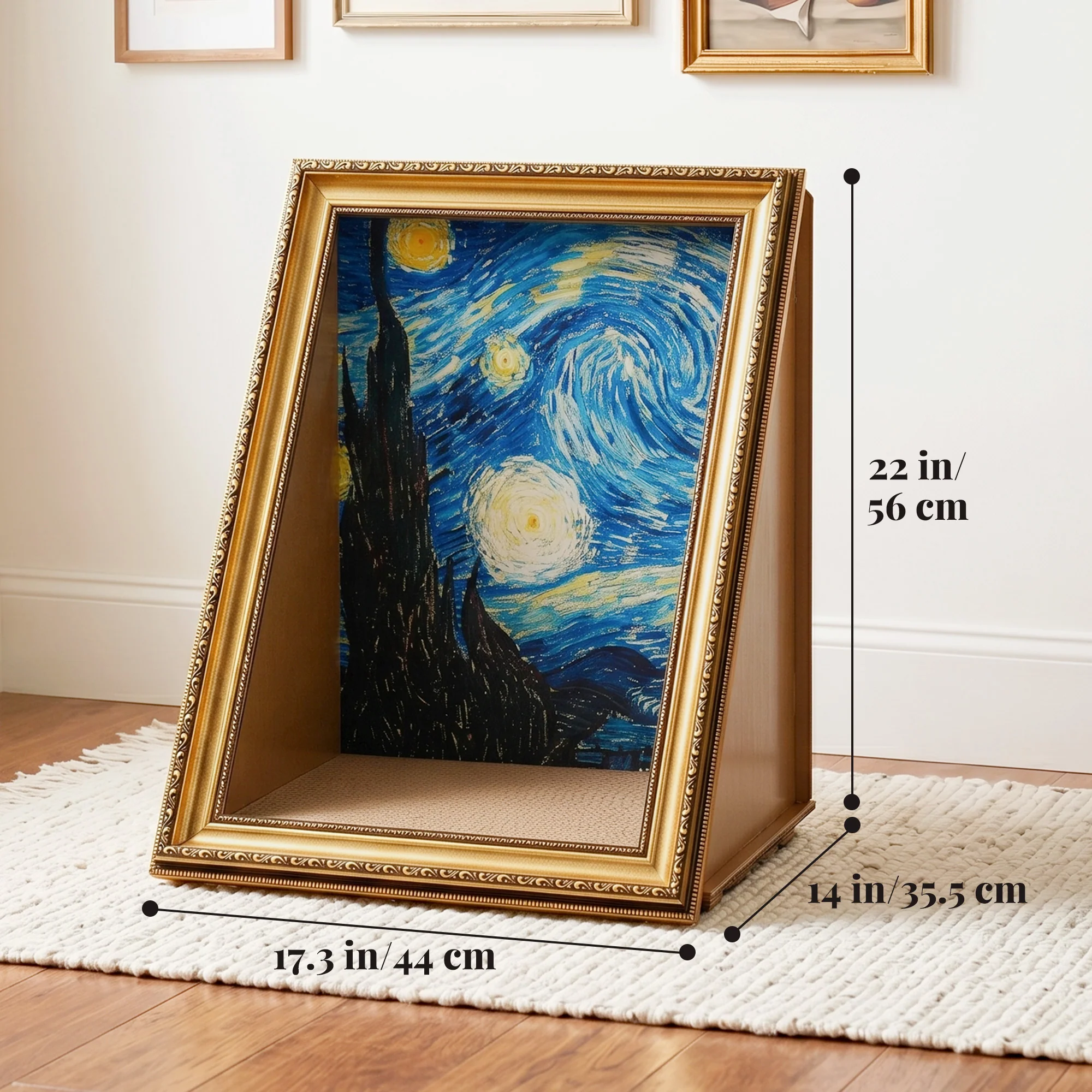 Wzmocniony drapak-domek Retro Art do drapania i odpoczynku