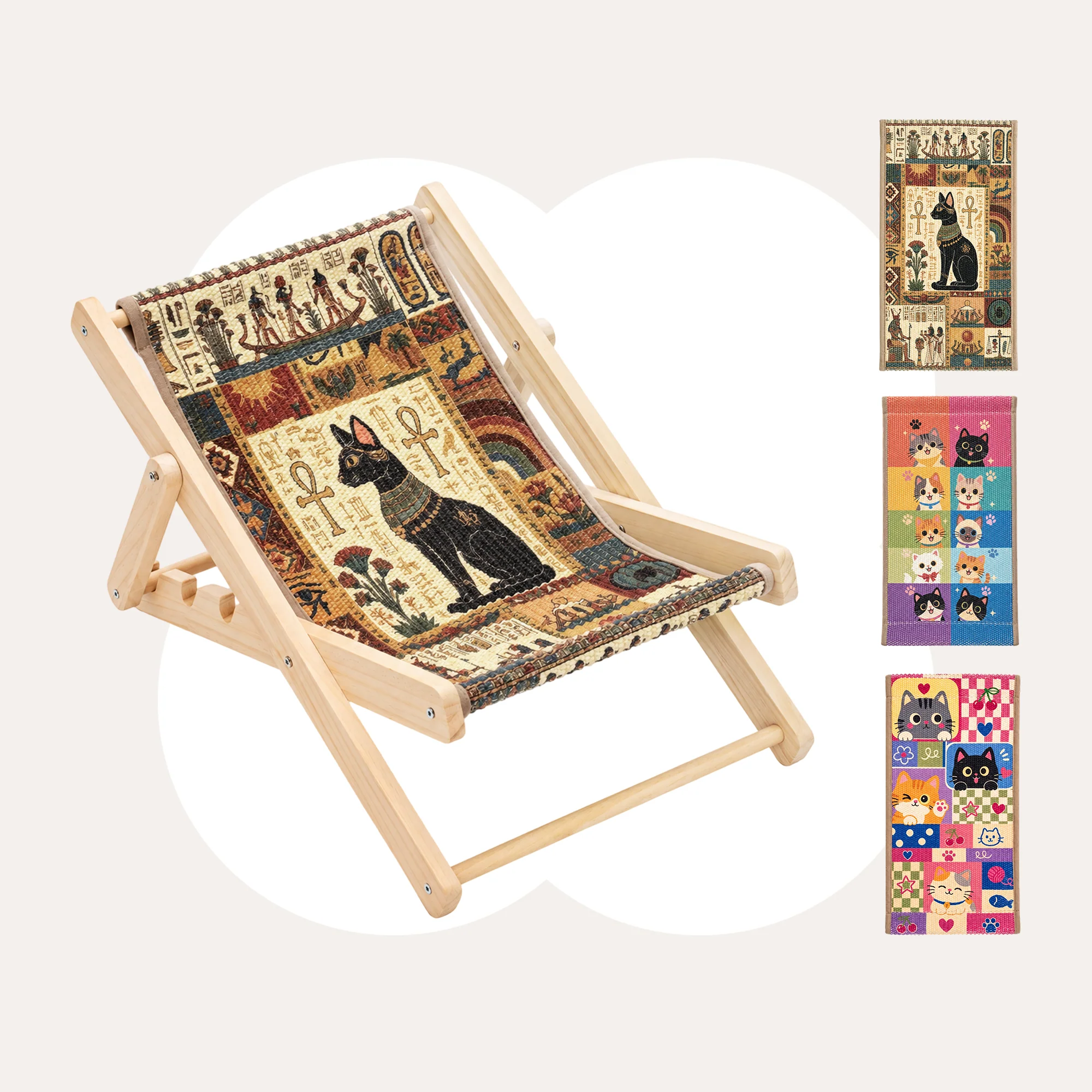 Chaise lounge pliable pour chat Happy & Polly avec tapis griffoir remplaçable